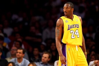 LOS ANGELES - OCTOBER 21:  Kobe Bryant #24 of the Los Angeles Lakers looks on during the game against the Los Angeles Clippers at Staples Center on October 21, 2007 in Los Angeles, California. NOTE TO USER:  User expressly acknowledges and agrees that, by