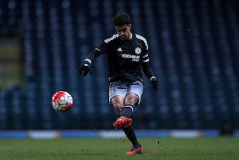 BLACKBURN, ENGLAND - MARCH 18: Jake Clarke-Salter of Chelsea in action during the FA Youth Cup Semi Final First Leg match between Blackburn Rovers and Chelsea at the Ewood Park on March 18, 2016 in Blackburn, England. (Photo by Chris Brunskill/Getty Image