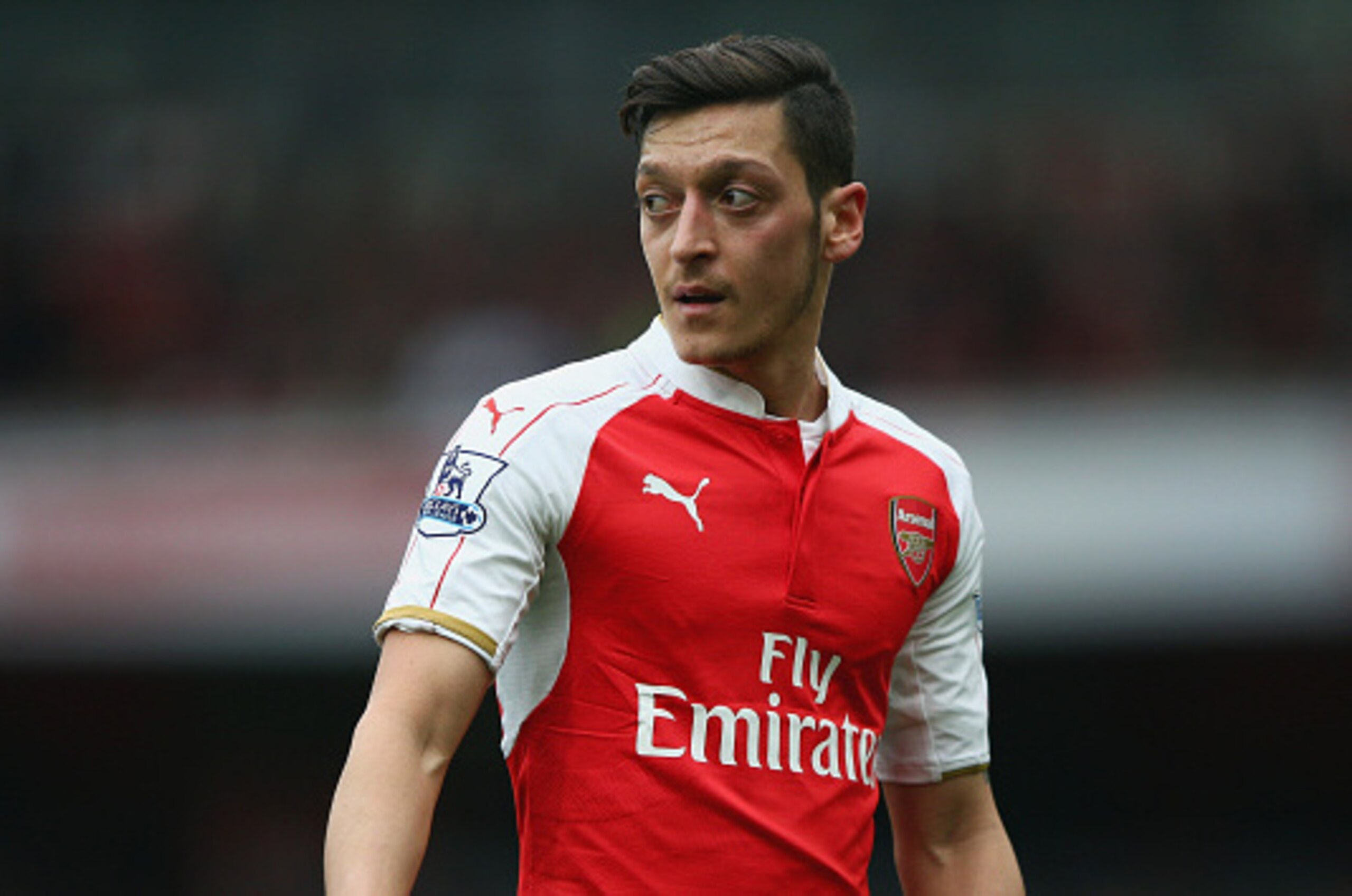 LONDON, ENGLAND - APRIL 02: Mesut Ozil of Arsenal looks on during the Barclays Premier League match between Arsenal and Watford at Emirates Stadium on April 2, 2016 in London, England.  (Photo by Ian Walton/Getty Images)