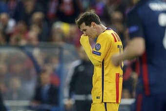 Lionel Messi of FC Barcelona during the UEFA Champions League quarter-final match between  Atletico Madrid and FC Barcelona on April 13, 2016 at the Vicente Calderon stadium in Madrid, Spain.(Photo by VI Images via Getty Images)