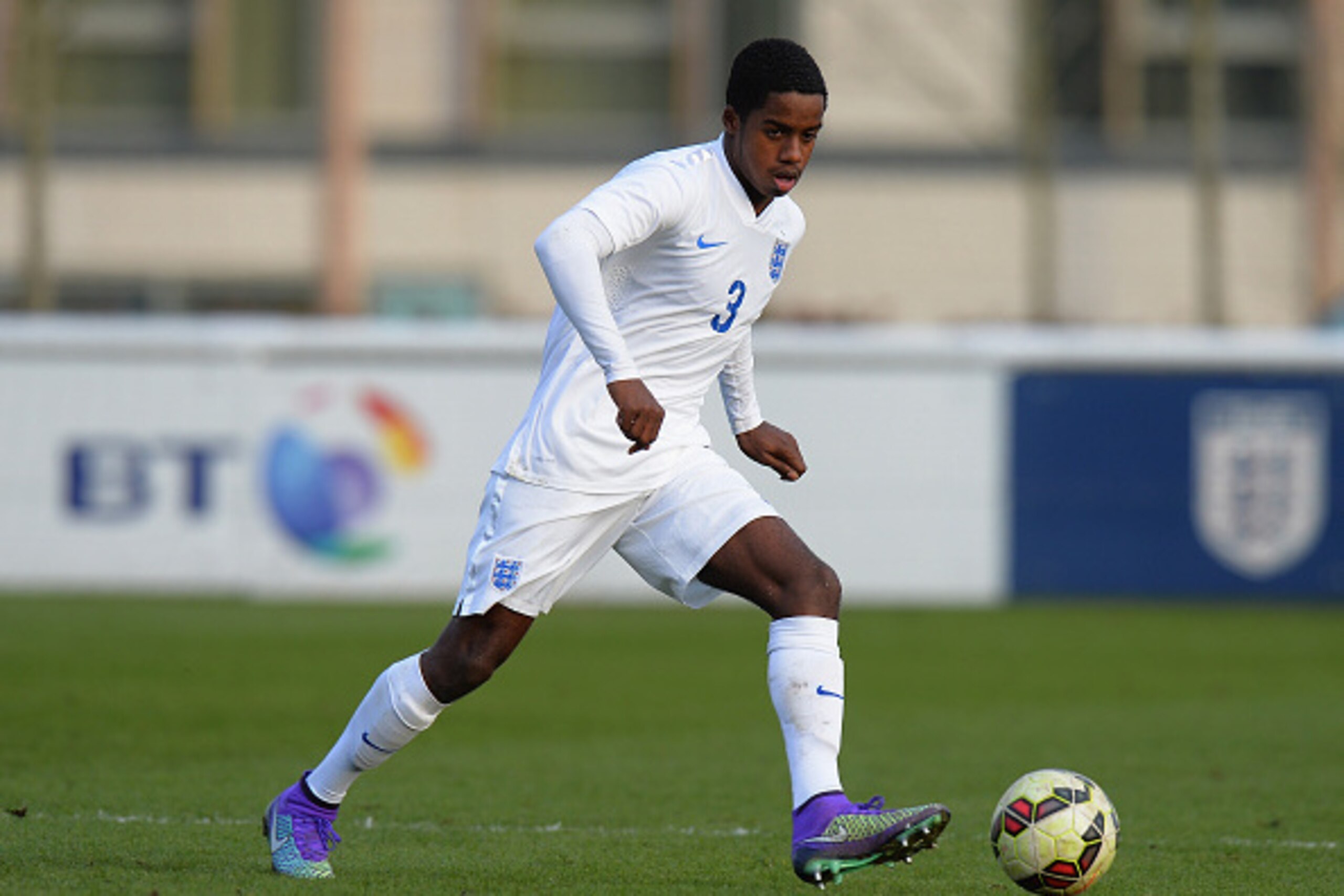 BURTON-UPON-TRENT, ENGLAND - FEBRUARY 16:  Ryan Sessegnon of England U16 during the U16s International Friendly match between England U16 and Norway U16 at St Georges Park on February 16, 2016 in Burton-upon-Trent, England.  (Photo by Tony Marshall/Getty 