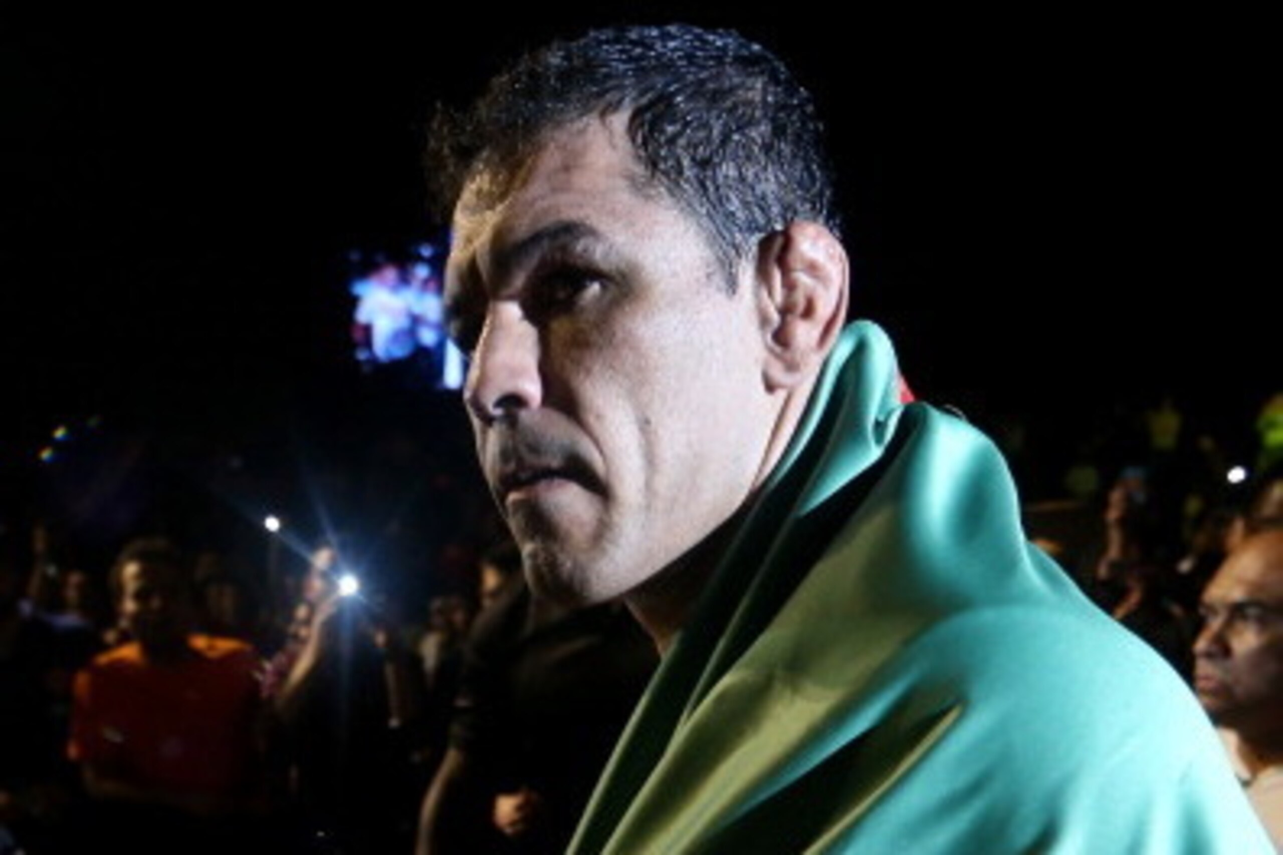 ABU DHABI, UNITED ARAB EMIRATES - APRIL 11:  Antonio Rodrigo Nogueira walks towards the Octagon before taking on Roy Nelson in their heavyweight bout during UFC Fight Night 39 at du Arena on April 11, 2014 in Abu Dhabi, United Arab Emirates.  (Photo by Wa