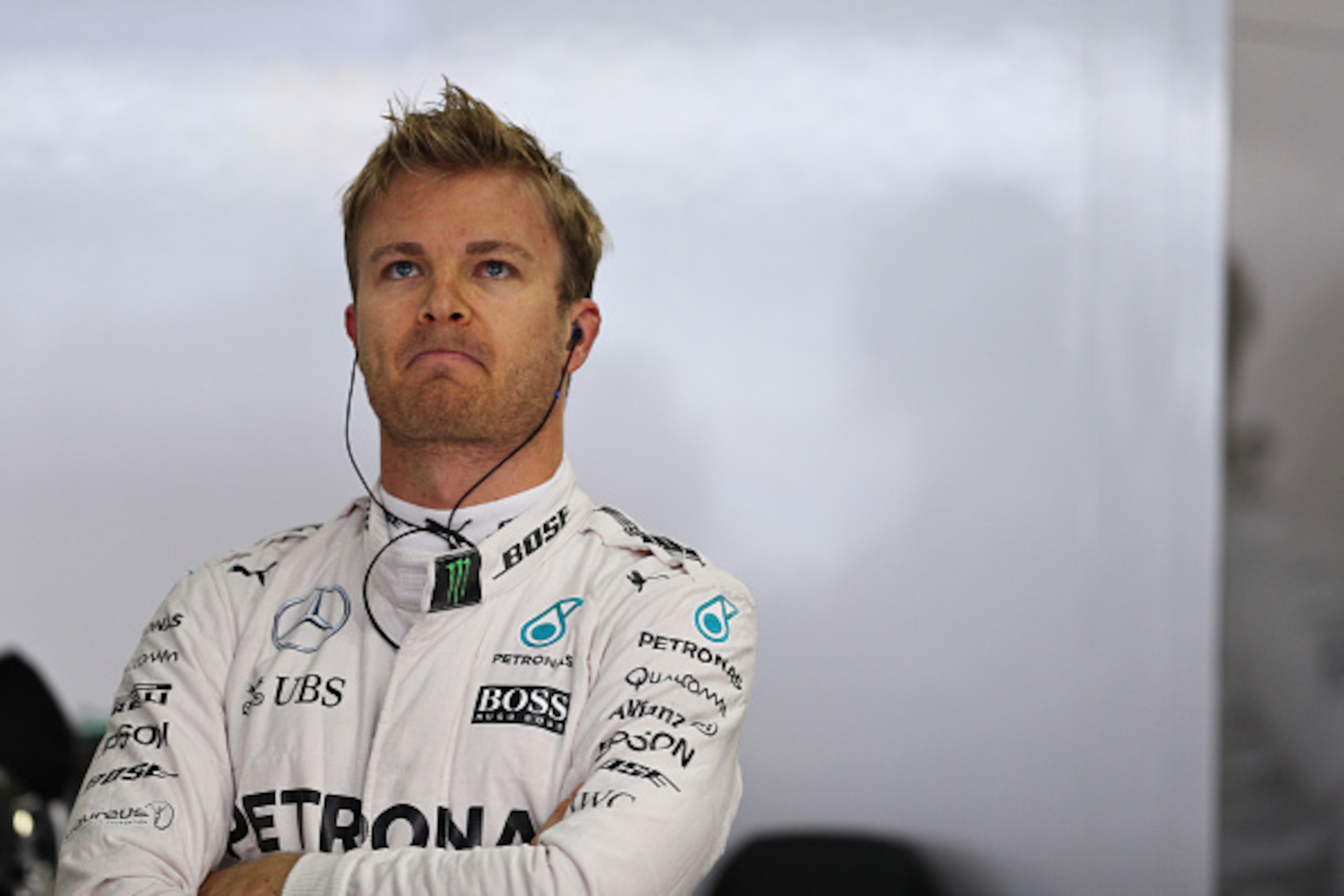 SHANGHAI, CHINA - APRIL 16: Nico Rosberg of Germany and Mercedes GP in the garage during final practice ahead of the Formula One Grand Prix of China at Shanghai International Circuit on April 16, 2016 in Shanghai, China.  (Photo by Mark Thompson/Getty Ima