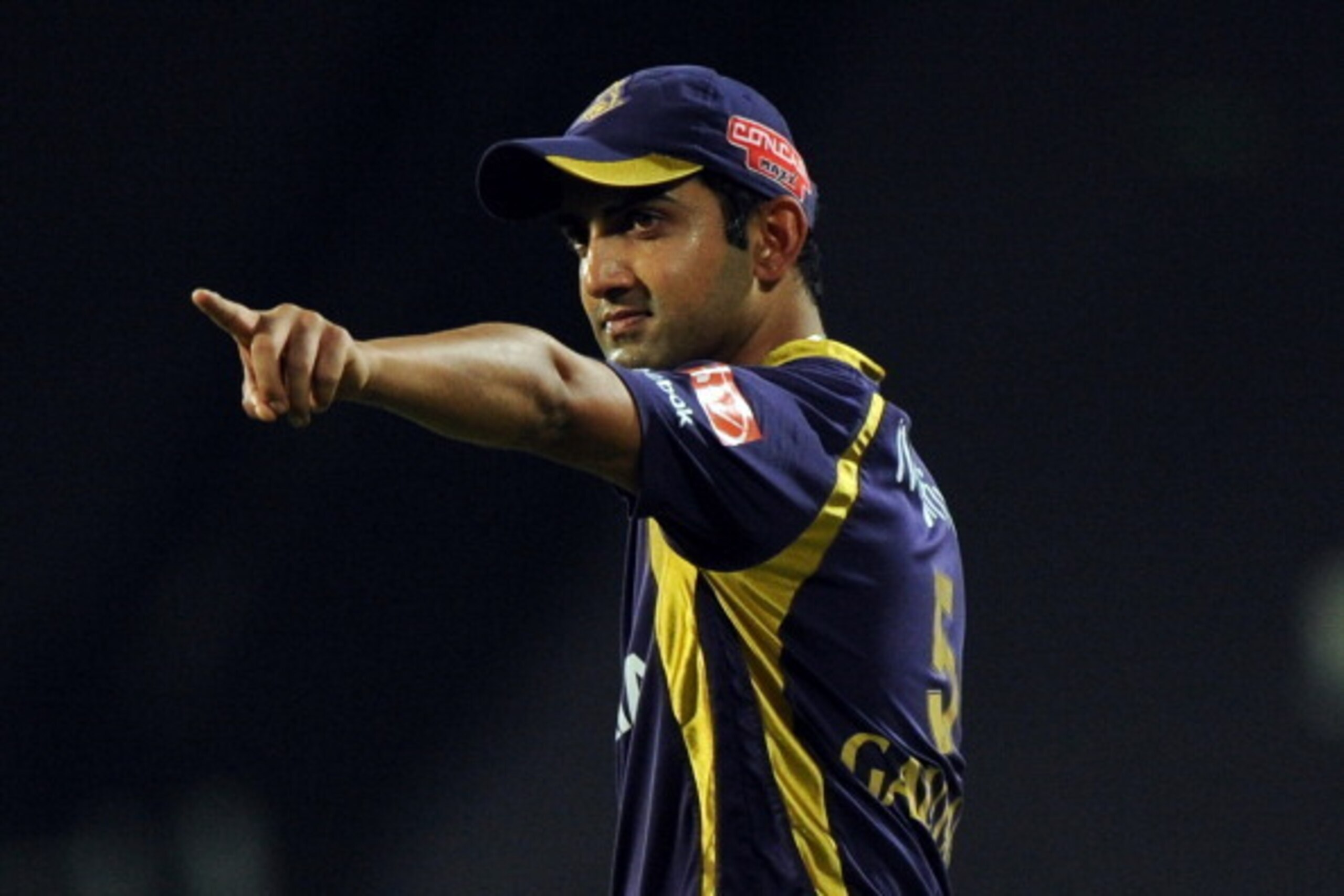 Kolkata Knight Riders captain Gautam Gambhir celebrates after his team won the IPL Twenty20 first playoff cricket match between Delhi Daredevils and Kolkata Knight Riders at  Subrata Roy Sahara Stadium in Pune on May 22, 2012.  RESTRICTED TO EDITORIAL USE