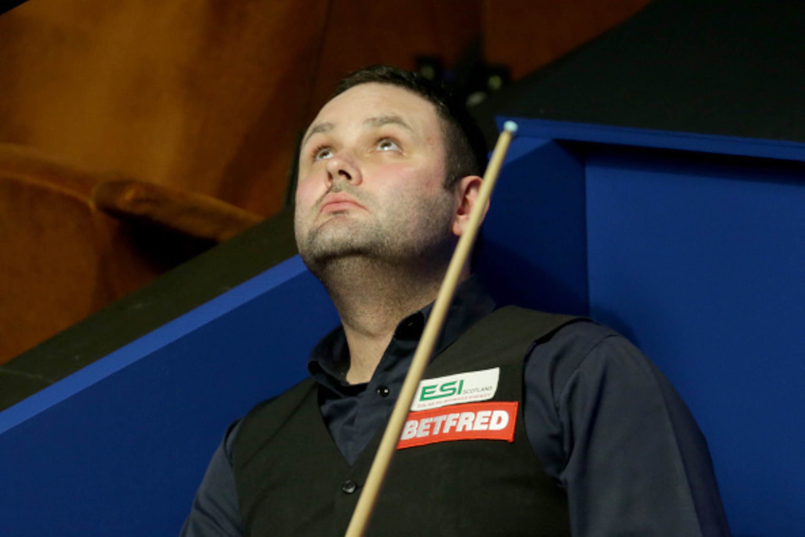 SHEFFIELD, ENGLAND - APRIL 18:  Stephen Mcguire of Scotland in action against Anthony McGill of Scotland during day one of the Betfred World Snooker Championship at Crucible Theatre on April 18, 2015 in Sheffield, England. (Photo by Clint Hughes/Getty Ima