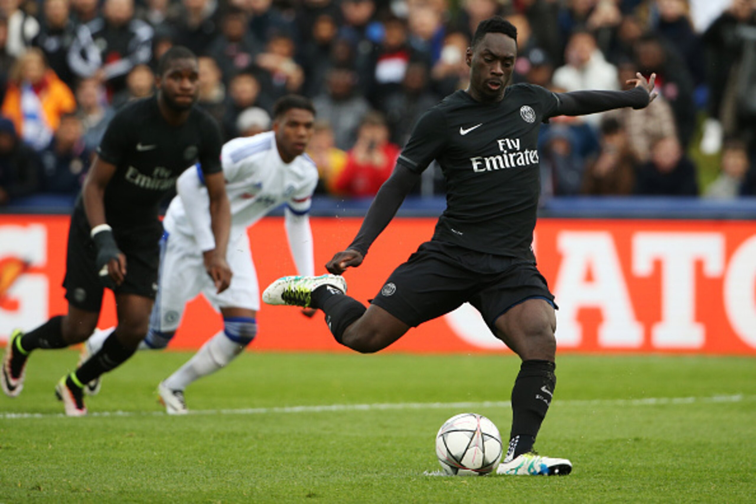 NYON, SWITZERLAND - APRIL 18: Jean-Kevin Augustin of Paris Saint Germain misses a chance at goal from the penalty spot during the UEFA Youth League Final match between Paris Saint Germain and Chelsea FC at Colovray Stadion on April 18, 2016 in Nyon, Switz