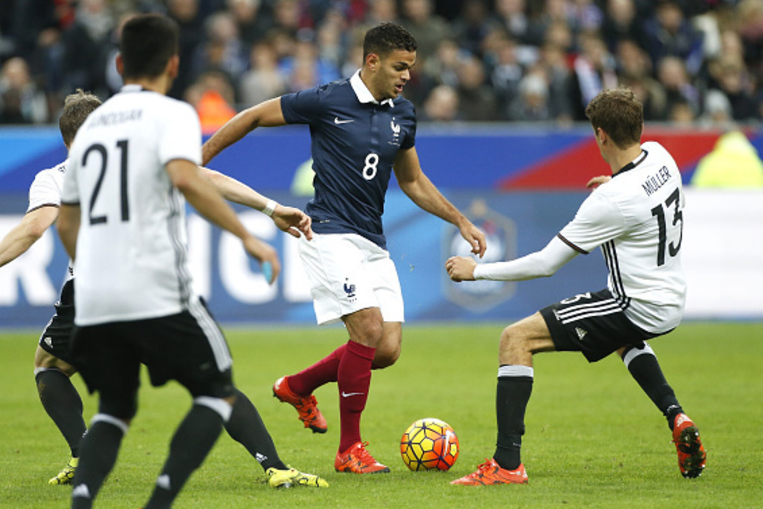 PARIS, FRANCE - NOVEMBER 13: Hatem Ben Arfa of France in action during the international friendly match between France and Germany at Stade de France on November 13, 2015 in Saint-Denis near Paris, France. (Photo by Jean Catuffe/Getty Images)