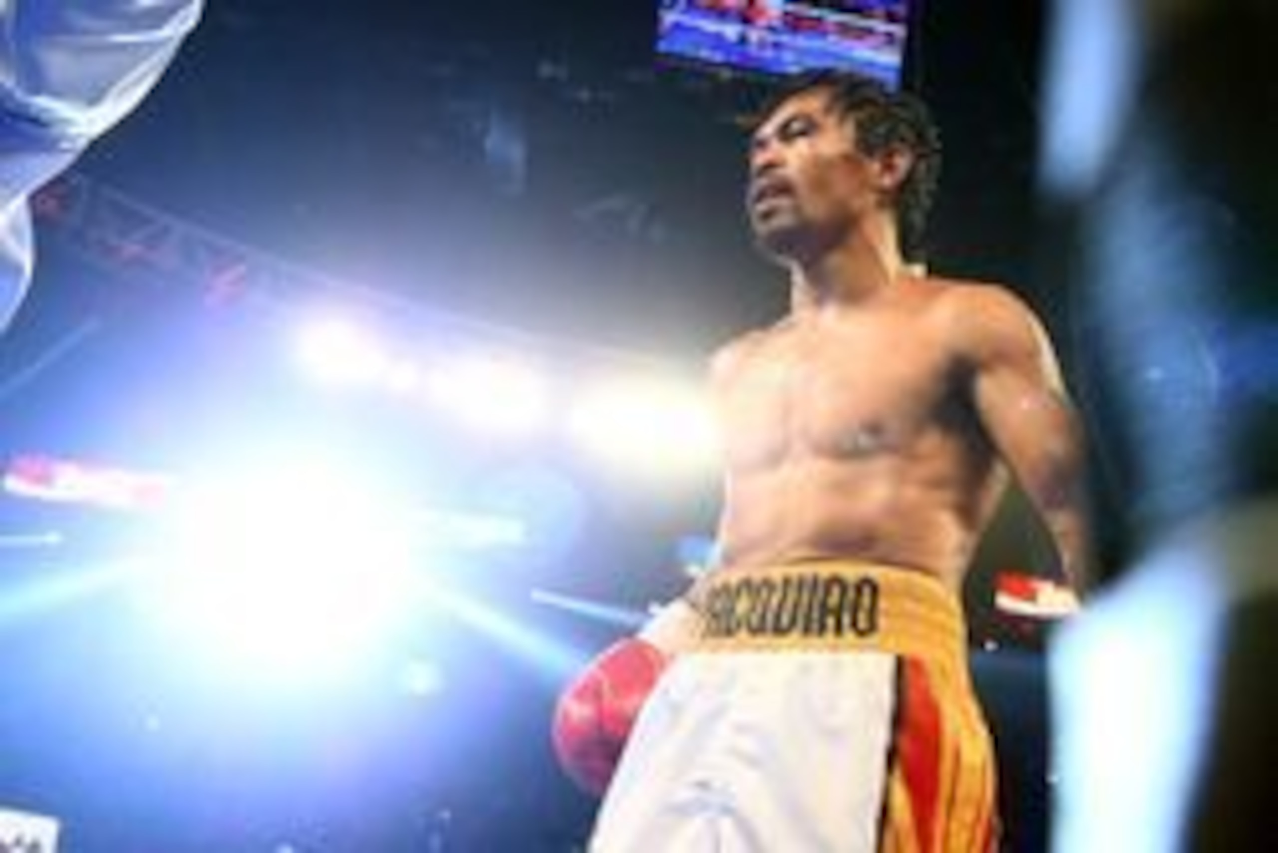 April 9, 2016; Las Vegas, NV, USA; Manny Pacquiao returns to his corner following his fight against Timothy Bradley at MGM Grand Garden Arena. Mandatory Credit: Mark J. Rebilas-USA TODAY Sports