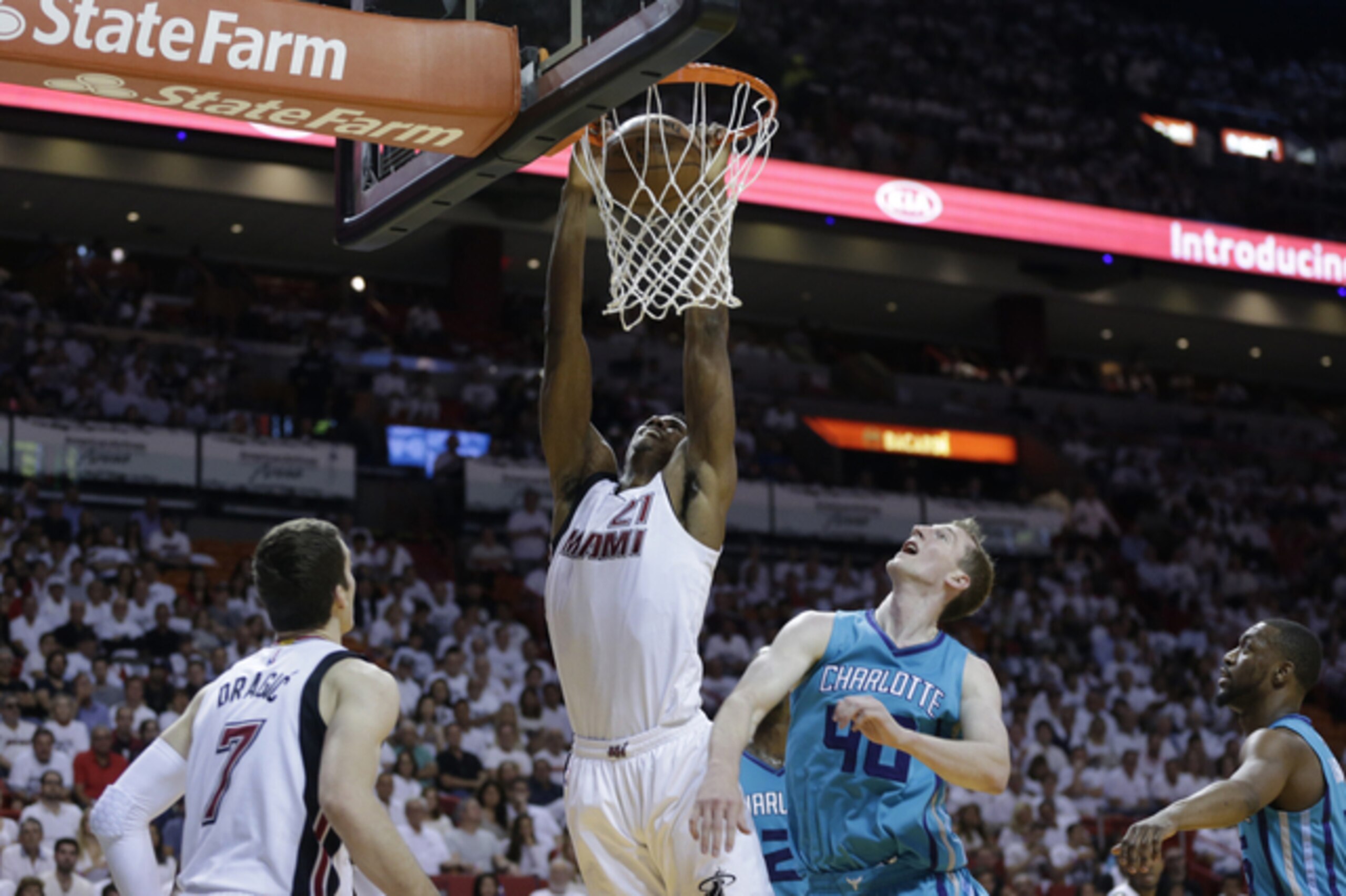 Which Hornets big man has the best chance at keeping Whiteside from dominating inside the paint?