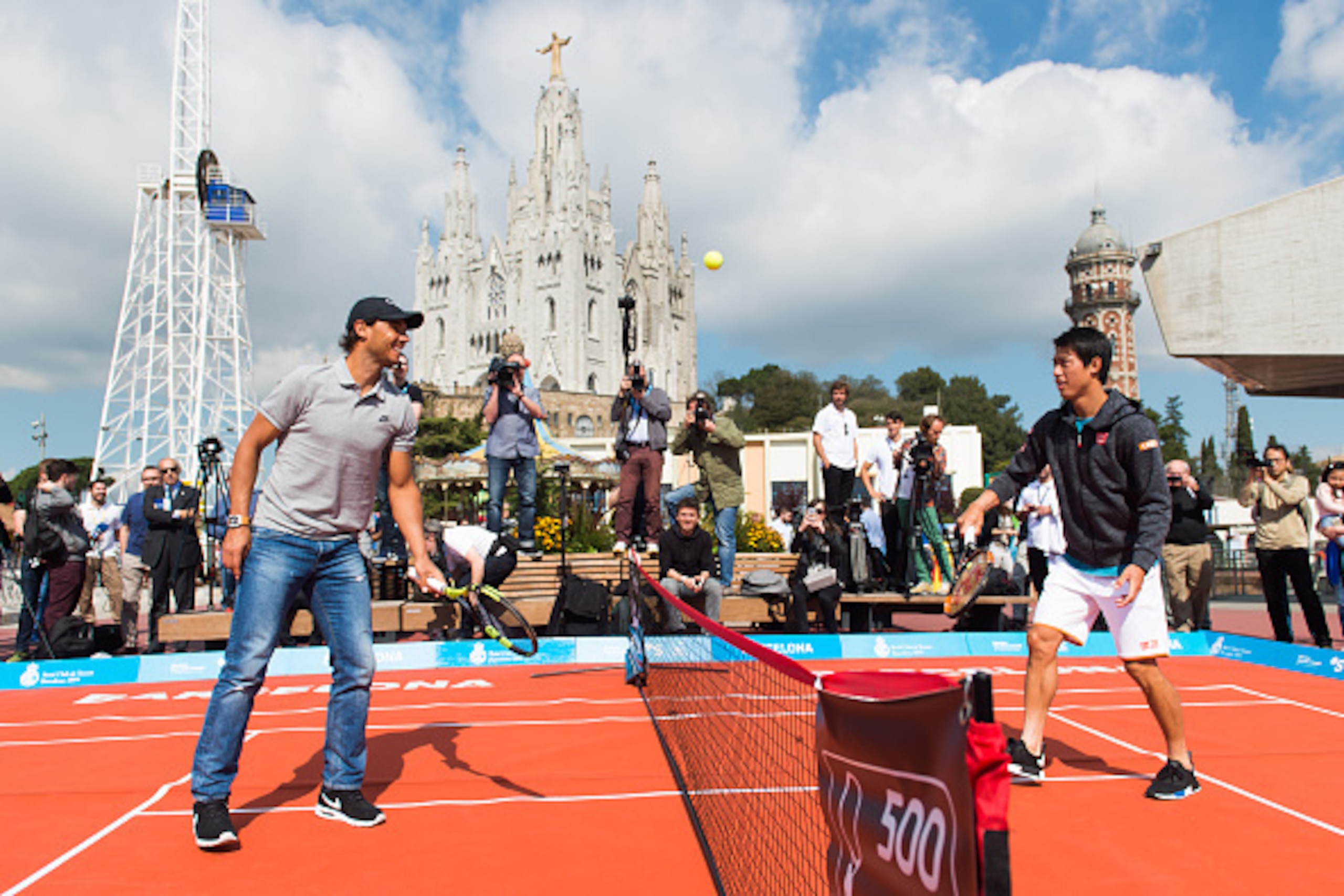 BARCELONA, SPAIN - APRIL 18: Kei Nishikori (R) and Rafael Nadal (L) attend a promotional event ahead of the Barcelona Open Banc Sabadell at the Tibidabo amusement park on April 18, 2016 in Barcelona, Spain. (Photo by Alex Caparros/Getty Images) BARCELONA, SPAIN - APRIL 18: Kei Nishikori (R) and Rafael Nadal (L) attend a promotional event ahead of the Barcelona Open Banc Sabadell at the Tibidabo amusement park on April 18, 2016 in Barcelona, Spain. (Photo by Alex Caparros/Getty Images)