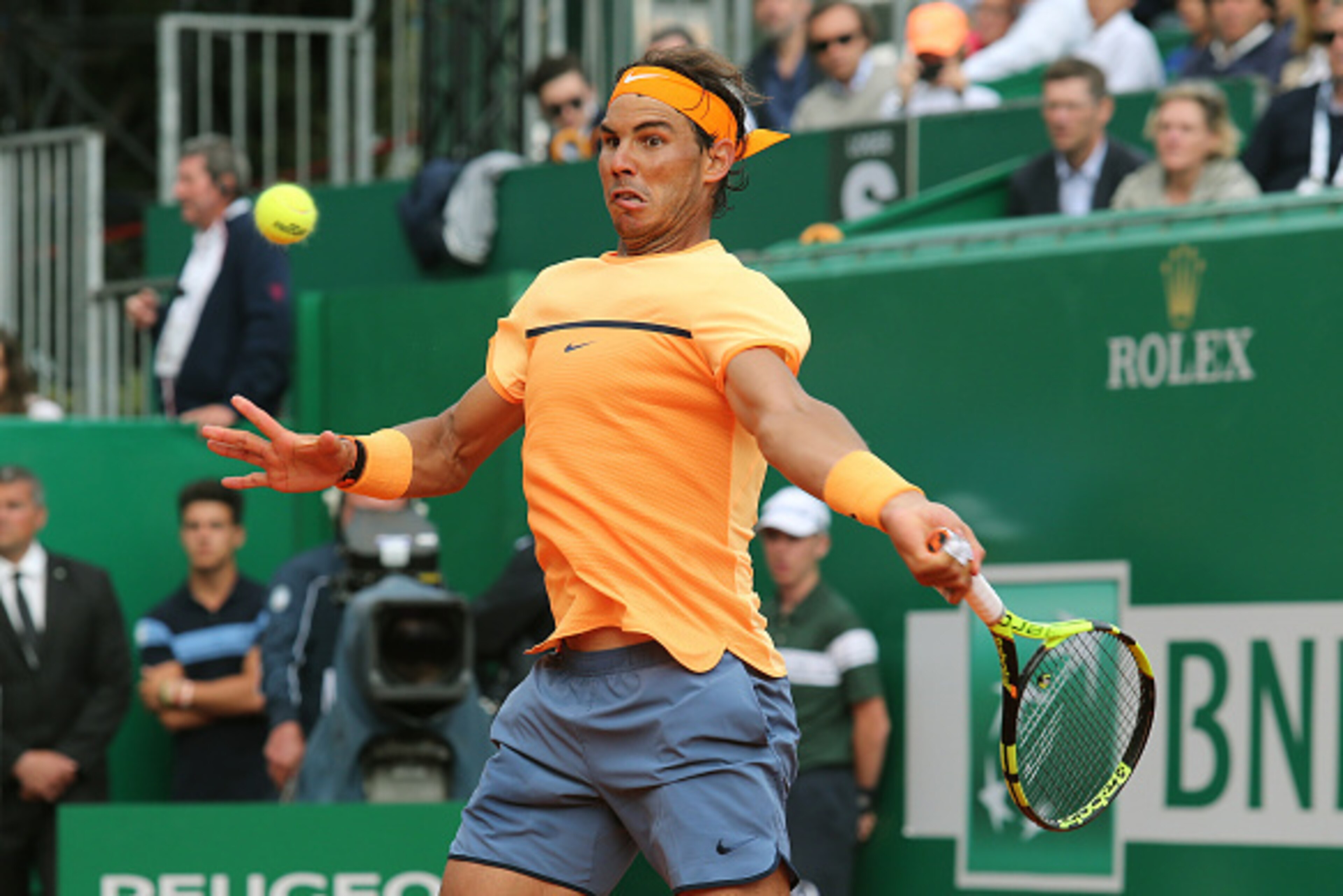 MONTE-CARLO, MONACO - APRIL 17: Rafael Nadal of Spain in action during the final of the 2016 Monte-Carlo Rolex Masters at Monte-Carlo Country Club on April 17, 2016 in Monte-Carlo, Monaco. (Photo by Jean Catuffe/Getty Images)