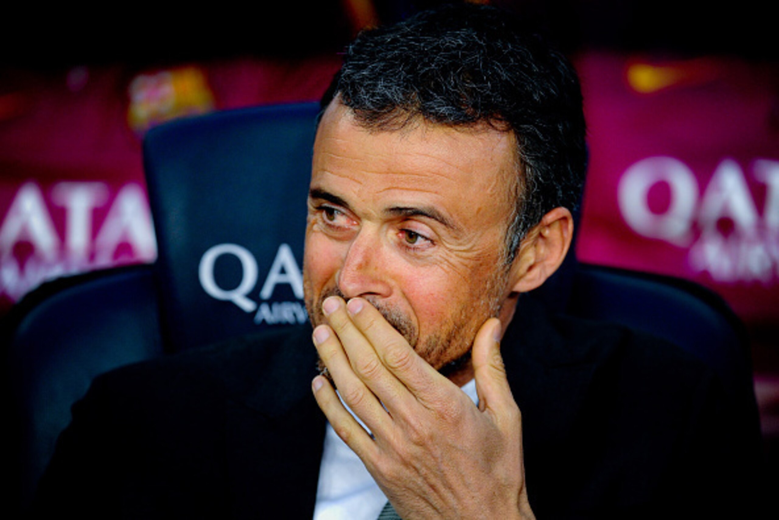 BARCELONA, SPAIN - APRIL 17:  Head coach Luis Enrique of FC Barcelona looks on from the bench during the La Liga match between FC Barcelona and Valencia CF at Camp Nou on April 17, 2016 in Barcelona, Spain.  (Photo by David Ramos/Getty Images)