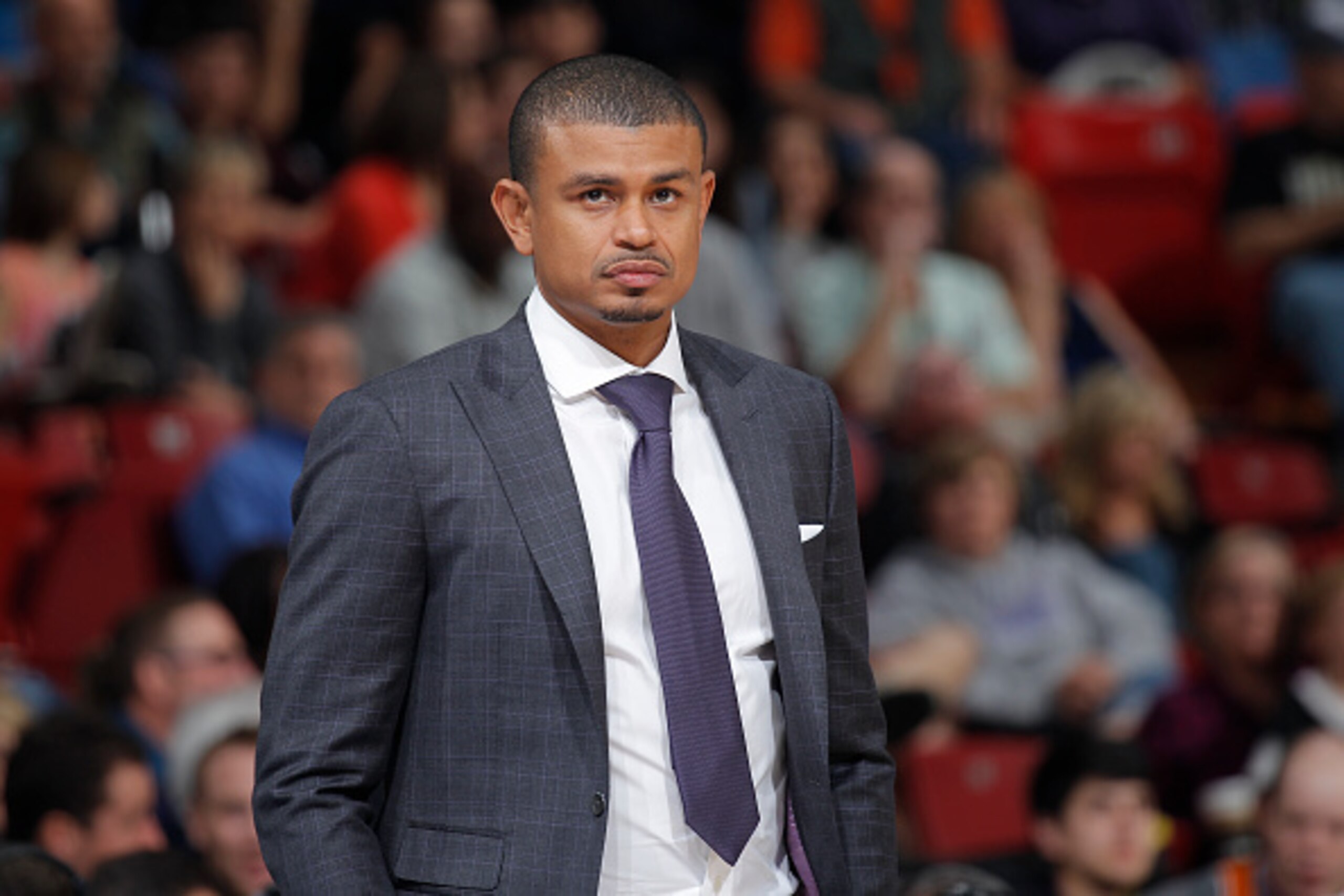 SACRAMENTO, CA - MARCH 25: Head coach Earl Watson of the Phoenix Suns coaches against the Sacramento Kings on March 25, 2016 at Sleep Train Arena in Sacramento, California. NOTE TO USER: User expressly acknowledges and agrees that, by downloading and or u