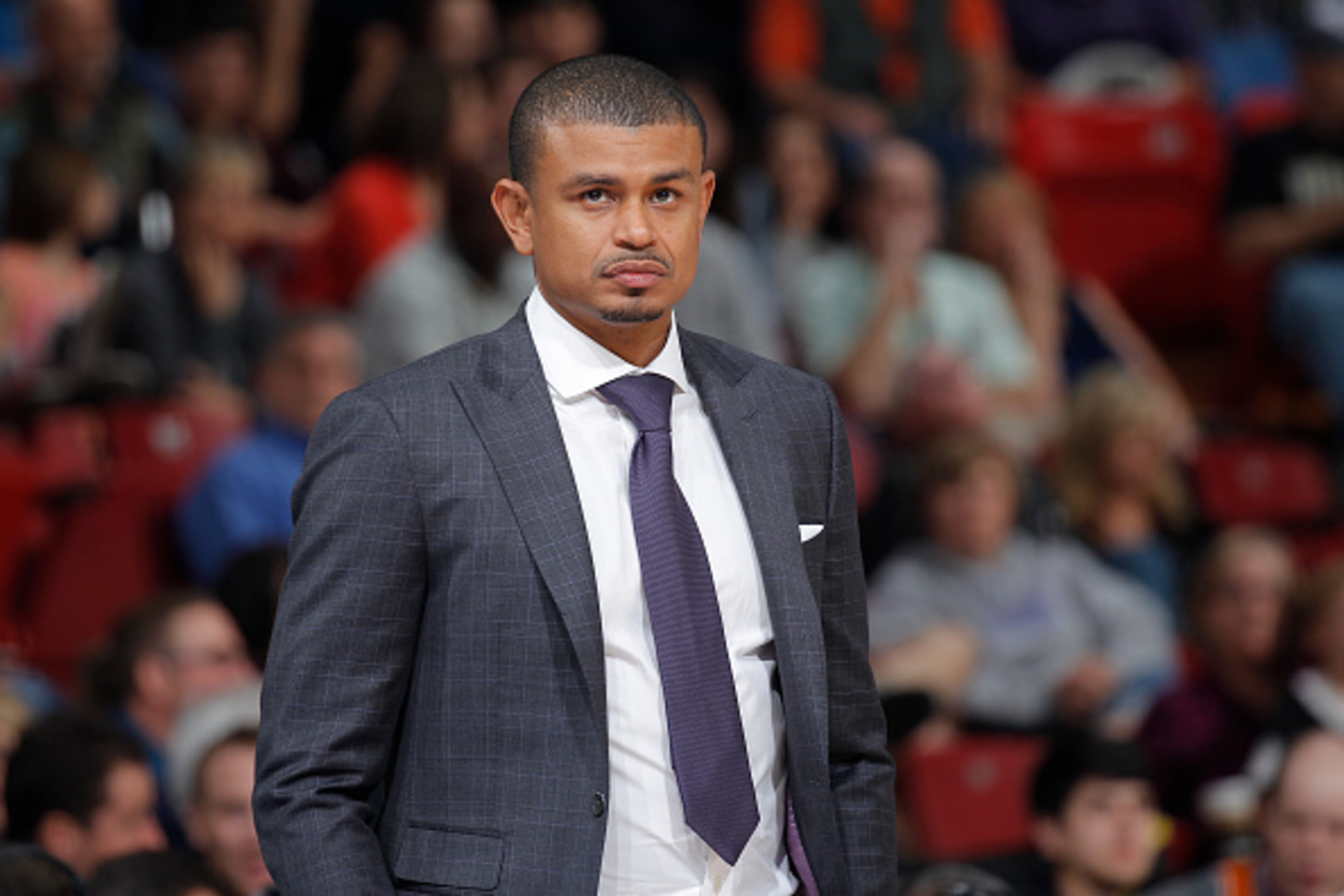 SACRAMENTO, CA - MARCH 25: Head coach Earl Watson of the Phoenix Suns coaches against the Sacramento Kings on March 25, 2016 at Sleep Train Arena in Sacramento, California. NOTE TO USER: User expressly acknowledges and agrees that, by downloading and or u