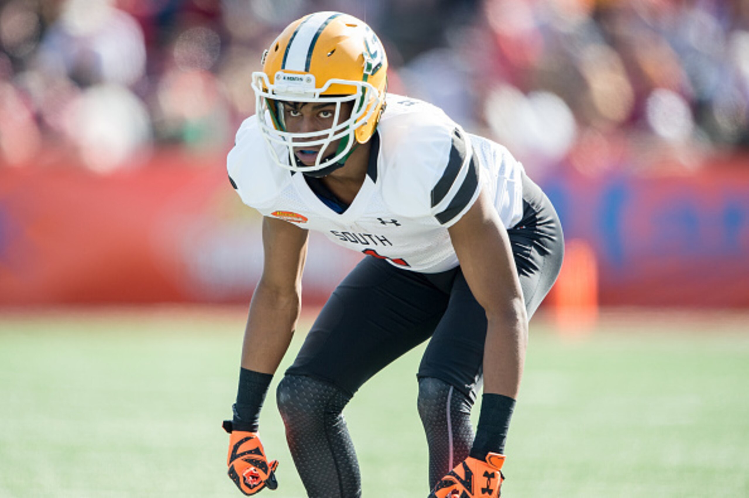 MOBILE, AL - JANUARY 30: South team's defensive back Harlan Miller #1 with Southeastern Louisiana during their game against the North Team on January 30, 2016 at Ladd-Peebles Stadium in Mobile, Alabama. (Photo by Michael Chang/Getty Images)