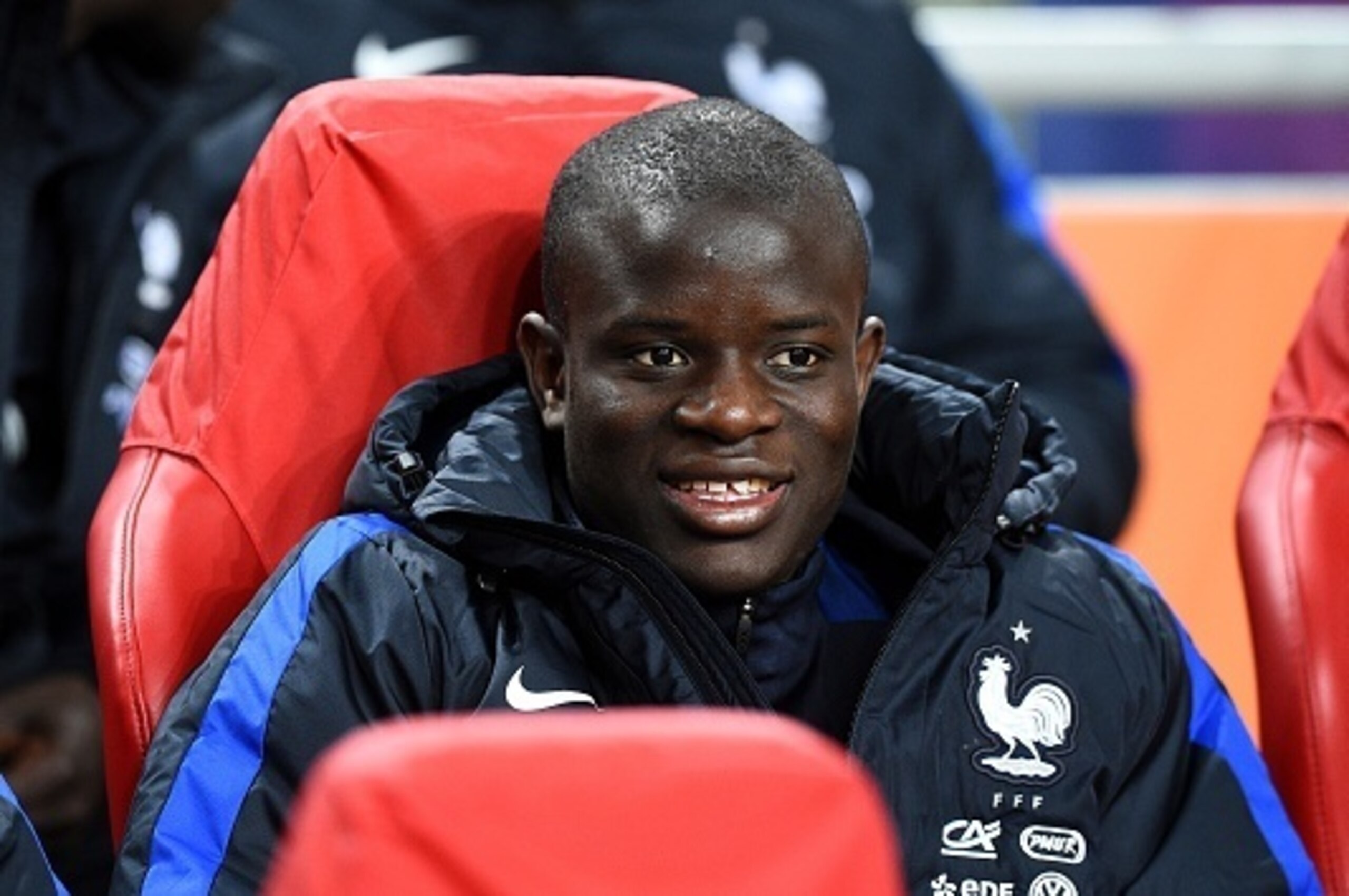 France's midfielder N'Golo Kante smiles on the bench before the friendly football match between the Netherlands and France at the Amsterdam ArenA, on March 25, 2016, in Amsterdam. / AFP / FRANCK FIFE (Photo credit should read FRANCK FIFE/AFP/Getty France's midfielder N'Golo Kante smiles on the bench before the friendly football match between the Netherlands and France at the Amsterdam ArenA, on March 25, 2016, in Amsterdam. / AFP / FRANCK FIFE (Photo credit should read FRANCK FIFE/AFP/Getty