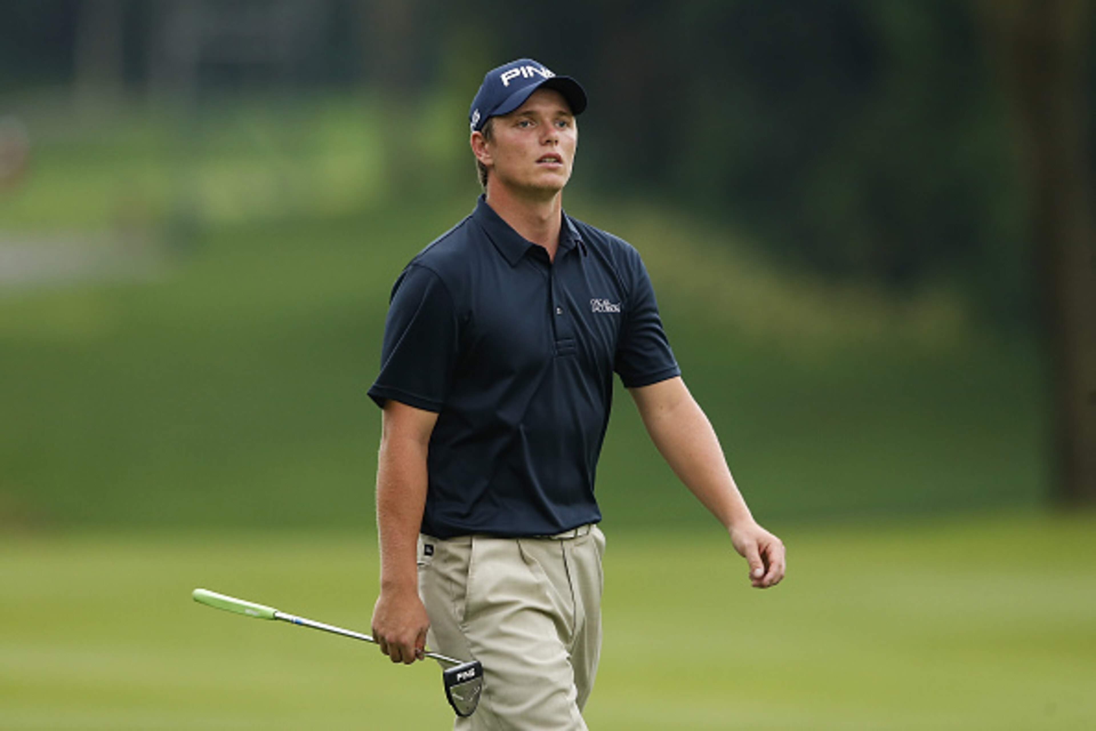 SHENZHEN, CHINA - APRIL 23:  Callum Shinkwin of England looks on after plays a shot during the third round of the Shenzhen International at Genzon Golf Club on April 23, 2016 in Shenzhen, China.  (Photo by Lintao Zhang/Getty Images)