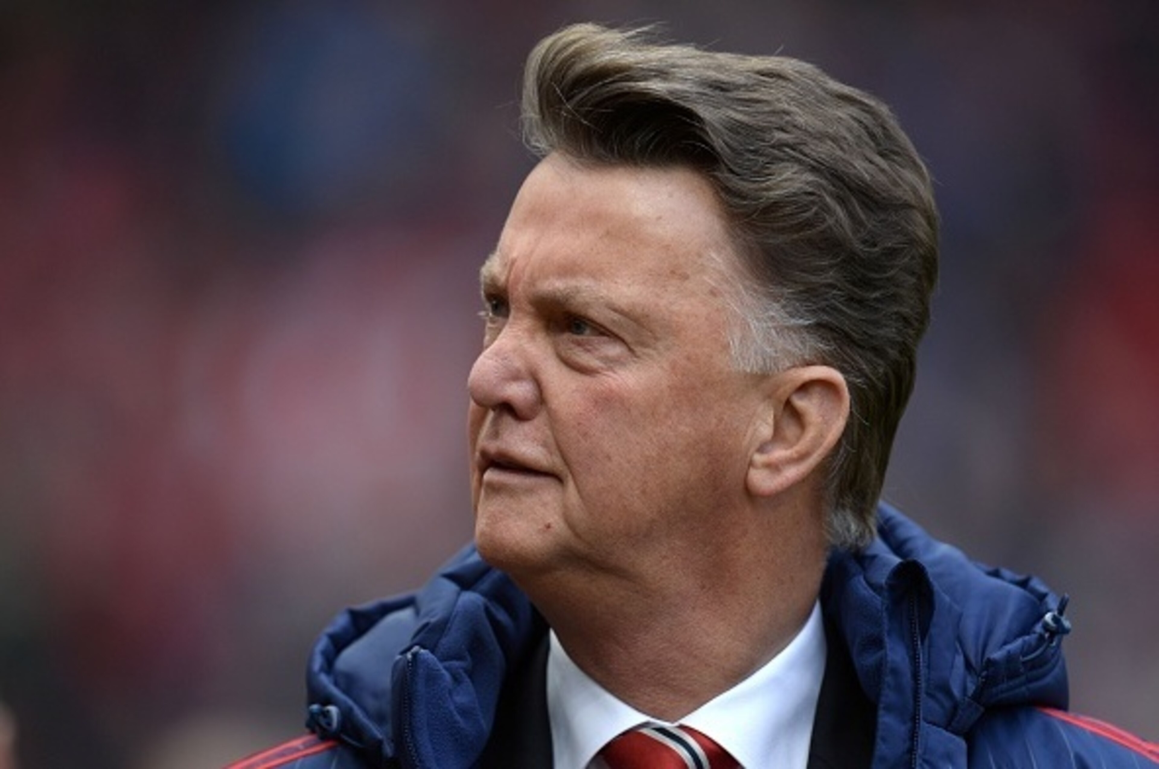 Manchester United's Dutch manager Louis van Gaal arrives for the English Premier League football match between Manchester United and Aston Villa at Old Trafford in Manchester, north west England, on April 16, 2016. / AFP / OLI SCARFF / RESTRICTED TO EDITO