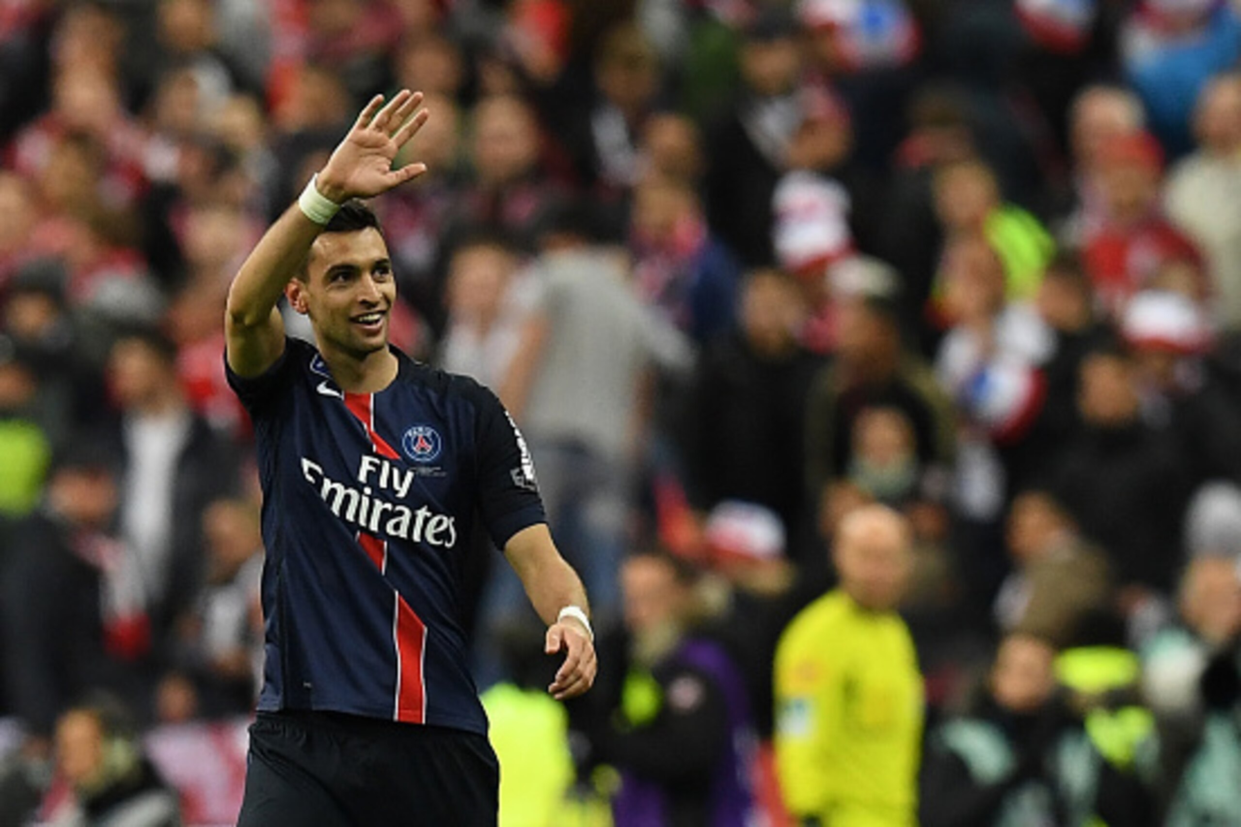 Paris Saint-Germain's Argentinian midfielder Javier Pastore reacts after opening the scoring during the French League Cup final football match Paris Saint-Germain (PSG) vs Lille (LOSC) on April 23, 2016 at the Stade de France stadium in Saint-Denis, north Paris Saint-Germain's Argentinian midfielder Javier Pastore reacts after opening the scoring during the French League Cup final football match Paris Saint-Germain (PSG) vs Lille (LOSC) on April 23, 2016 at the Stade de France stadium in Saint-Denis, north