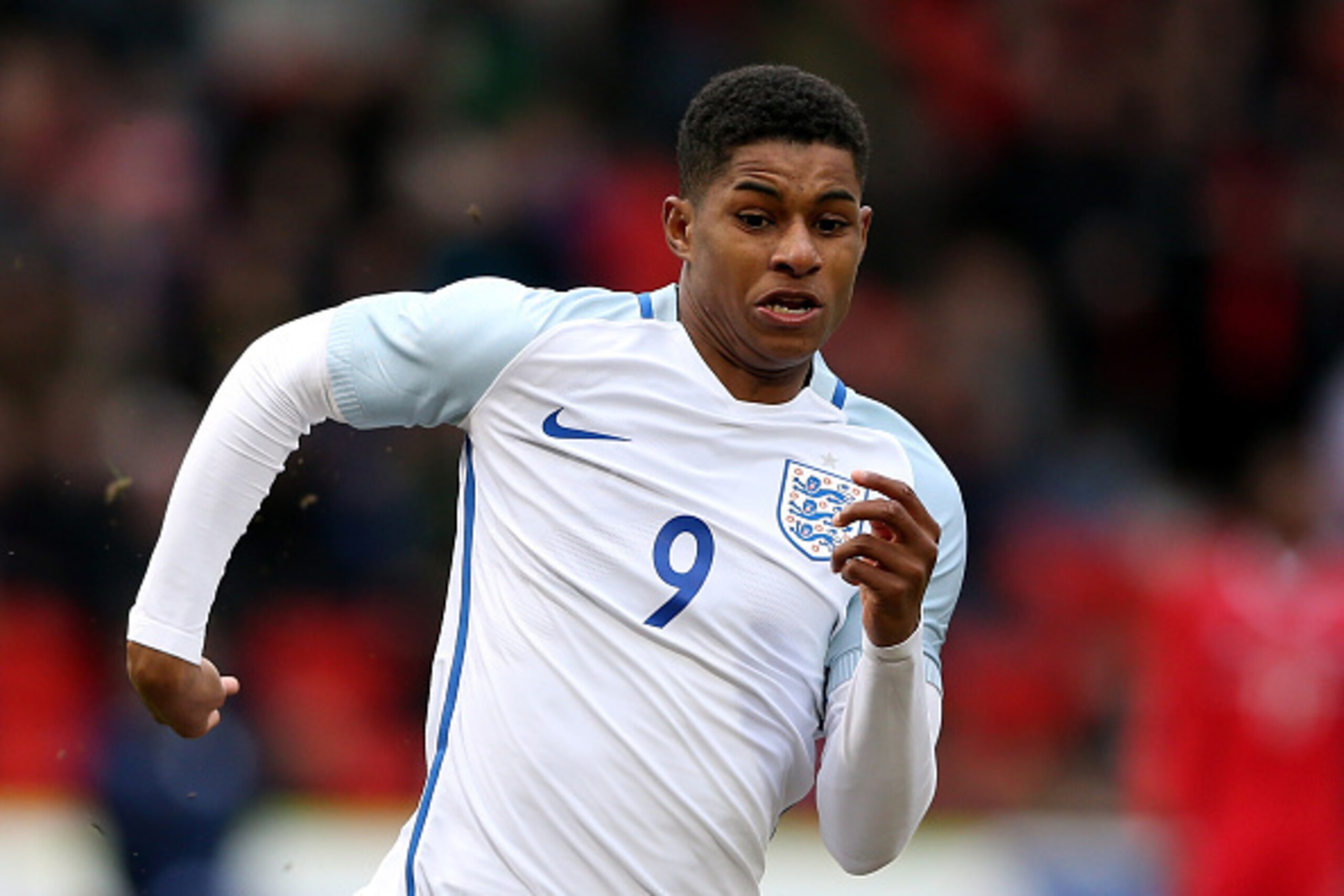 DONCASTER, ENGLAND - MARCH 27:  Marcus Rashford of England during the U20 International Friendly match between England and Canada at the Keepmoat Stadium on March 27, 2016 in Doncaster, England.  (Photo by Nigel Roddis/Getty Images)