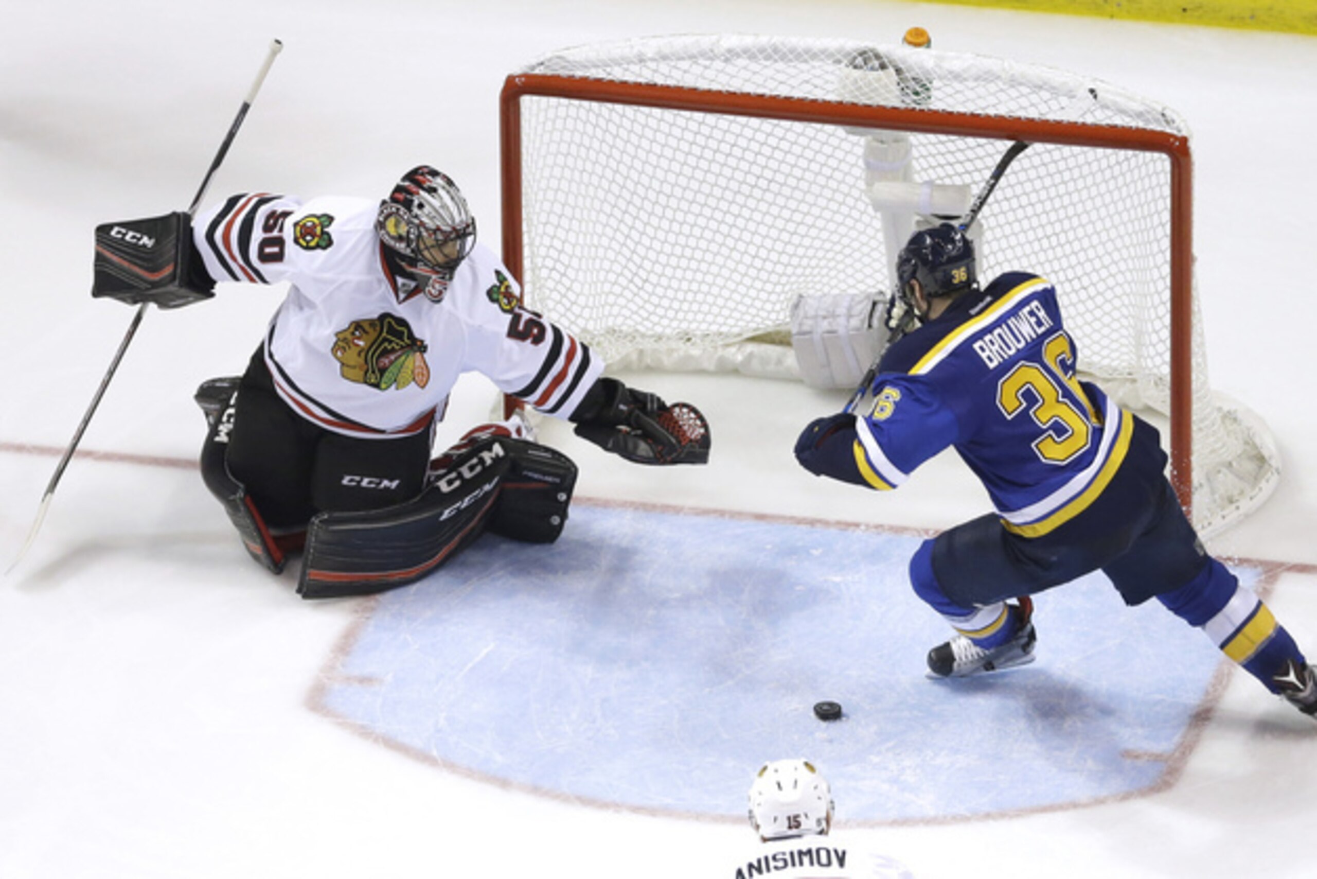 Troy Brouwer's third-period goal proved decisive in the seventh game for the St. Louis Blues.