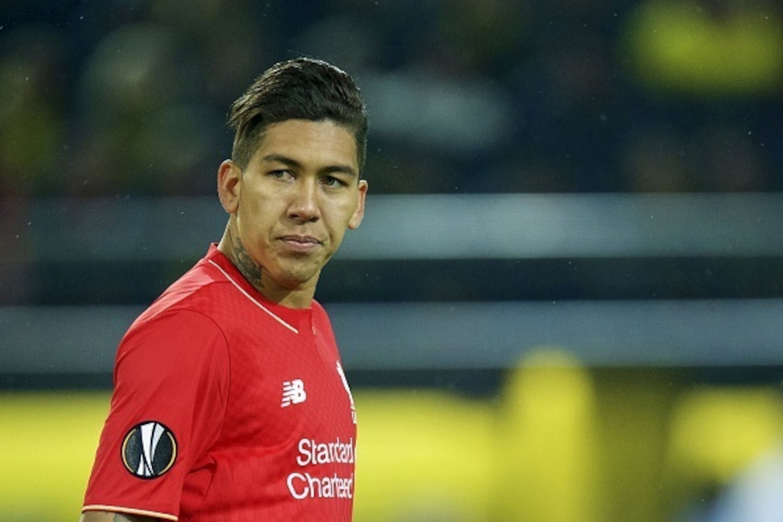 Roberto Firmino of Liverpool FC during the UEFA Europa League quarter-final match between Borussia Dortmund and Liverpool on April 7, 2016 at the Signal Iduna Park stadium at Dortmund, Germany.(Photo by VI Images via Getty Images)