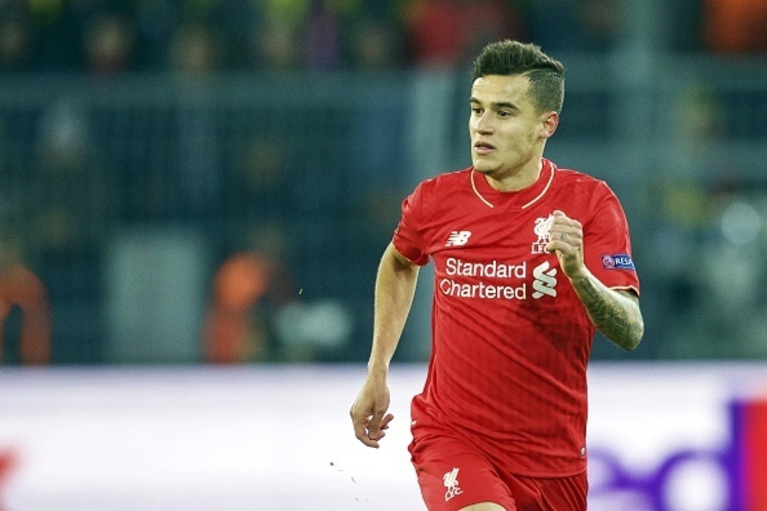 Philippe Coutinho of Liverpool FC during the UEFA Europa League quarter-final match between Borussia Dortmund and Liverpool on April 7, 2016 at the Signal Iduna Park stadium at Dortmund, Germany.(Photo by VI Images via Getty Images)