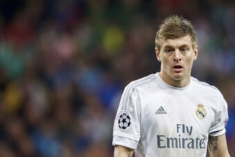Toni Kroos of Real Madrid during the UEFA Champions League quarter-final match between  Real Madrid and VfL Wolfsburg on April 12, 2016 at the Santiago Bernabeu stadium in Madrid, Spain.(Photo by VI Images via Getty Images)