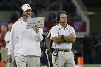 Lane Kiffin (left) and Nick Saban