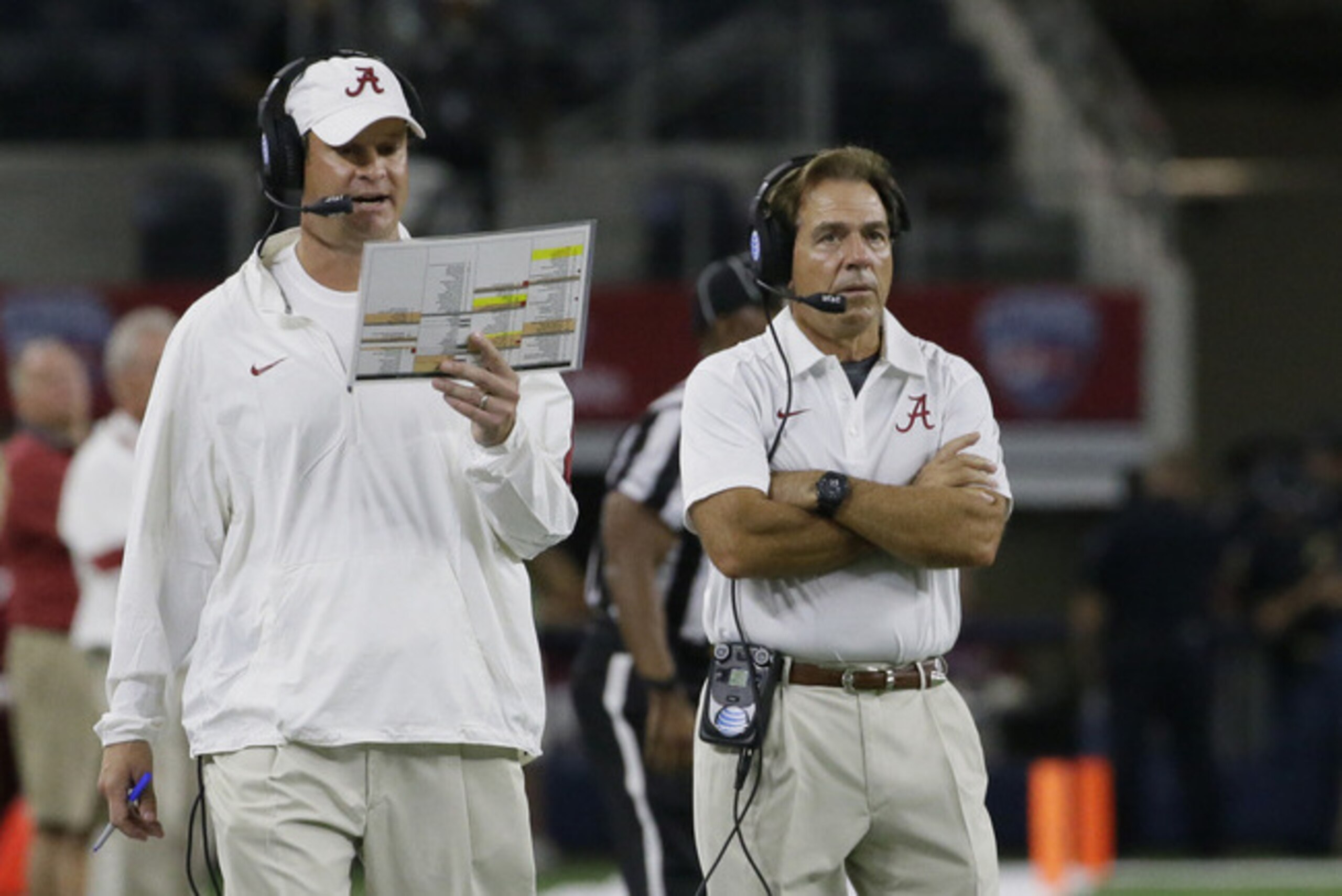 Lane Kiffin (left) and Nick Saban