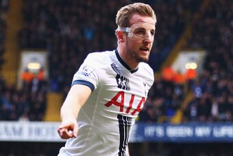 LONDON, ENGLAND - MARCH 20:  Harry Kane of Tottenham Hotspur celebrates as he scores their second goal during the Barclays Premier League match between Tottenham Hotspur and A.F.C. Bournemouth at White Hart Lane on March 20, 2016 in London, United Kingdom