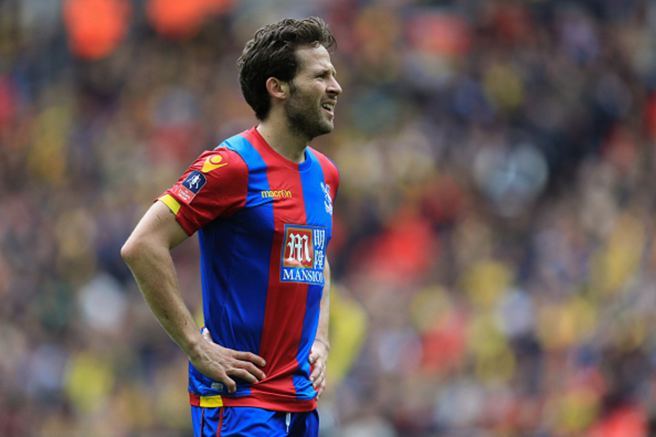LONDON, ENGLAND - APRIL 24: Yohan Cabaye of Crystal Palace during The Emirates FA Cup semi final match between Watford and Crystal Palace at Wembley Stadium on April 24, 2016 in London, England. (Photo by Catherine Ivill - AMA/Getty Images)