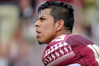 Apr 11, 2015; Tallahassee, FL, USA; Florida State Seminoles kicker Roberto Aguayo (19) during the spring game at Doak Campbell Stadium. Mandatory Credit: Melina Vastola-USA TODAY Sports