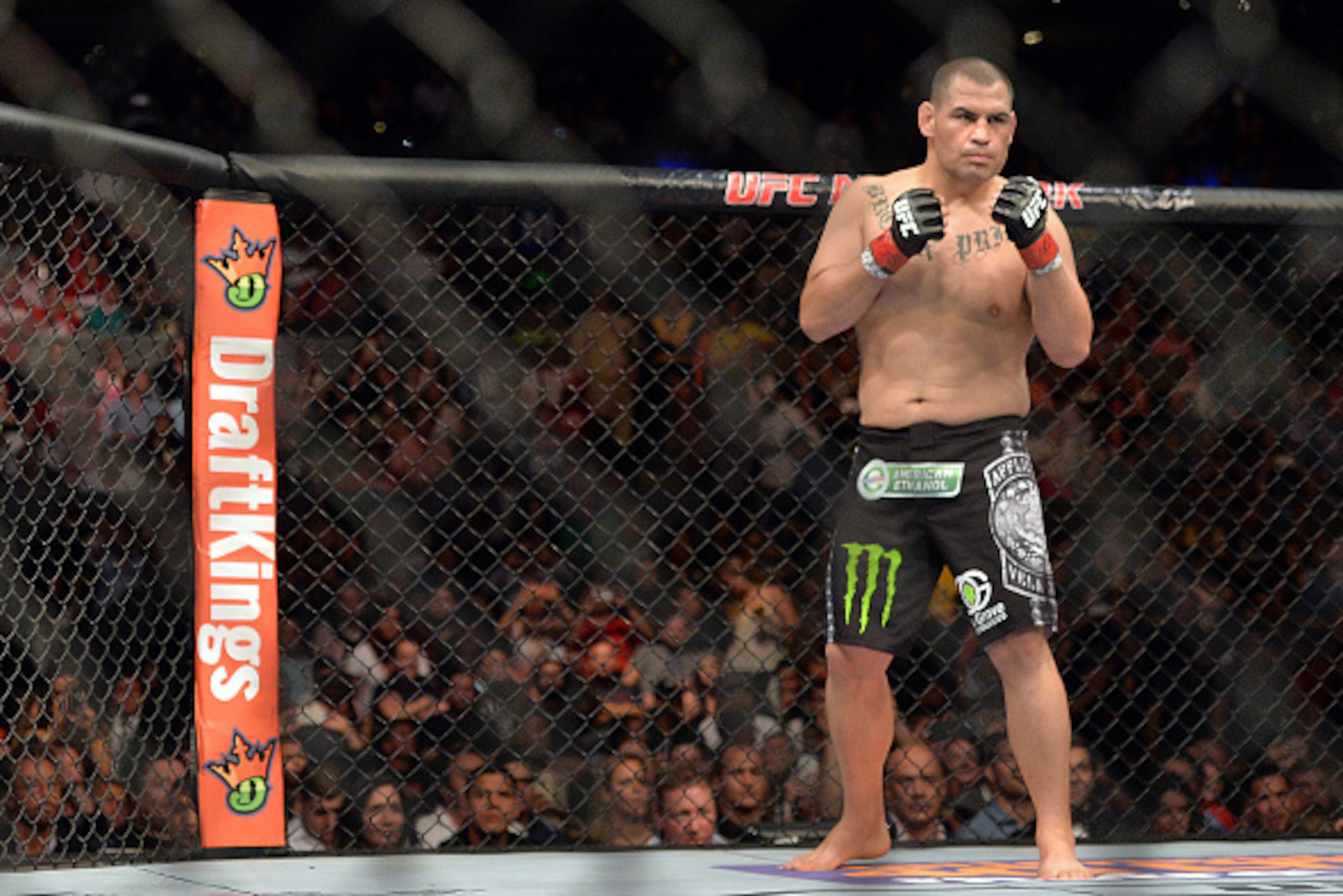 MEXICO CITY, MEXICO - JUNE 13:  Cain Velasquez of the United States stands in his corner before facing Fabricio Werdum of Brazil in their UFC heavyweight championship bout during the UFC 188 event inside the Arena Ciudad de Mexico on June 13, 2015 in Mexi