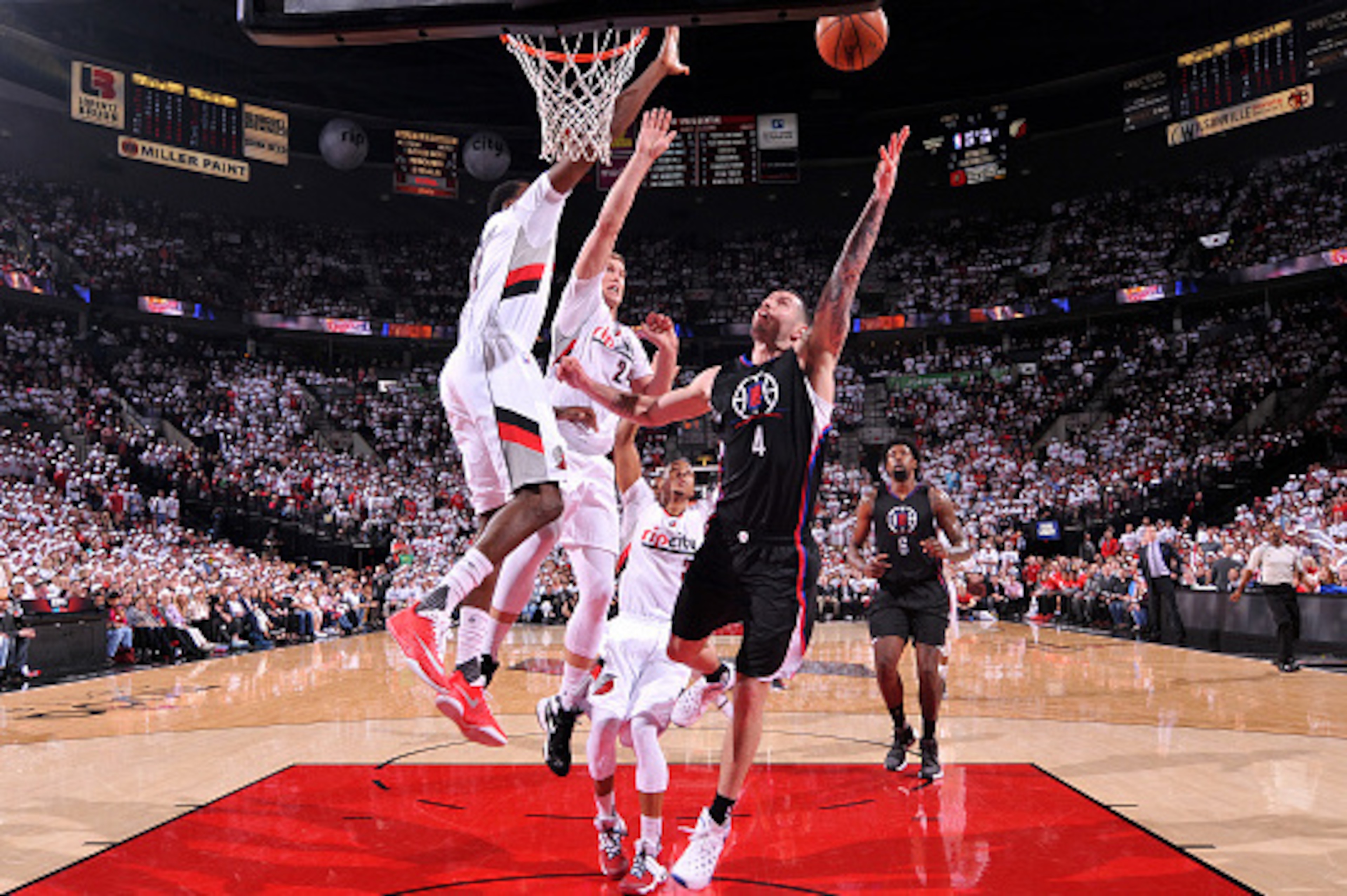 PORTLAND, OR - APRIL 23: J.J. Redick #4 of the Los Angeles Clippers shoots a layup during the game against the Portland Trail Blazers in Game Three of the Western Conference Quarterfinals during the 2016 NBA Playoffs on April 23, 2016 at the Moda Center A