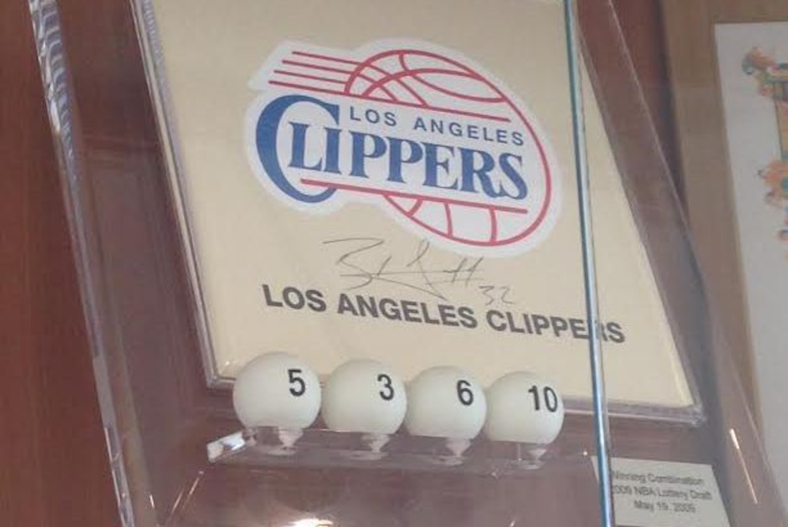 The winning combination of lottery balls that sent Blake Griffin to the Clippers in 2009. The winning combination of lottery balls that sent Blake Griffin to the Clippers in 2009.