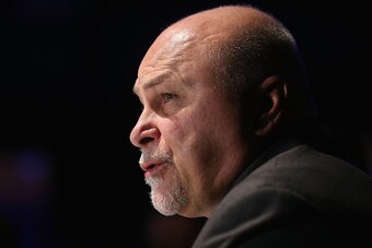 NASHVILLE, TN - JANUARY 29:  Head Coach Barry Trotz of the Washington Capitals speaks during Media Day for the 2016 NHL All-Star Game at Bridgestone Arena on January 29, 2016 in Nashville, Tennessee.  (Photo by Bruce Bennett/Getty Images)