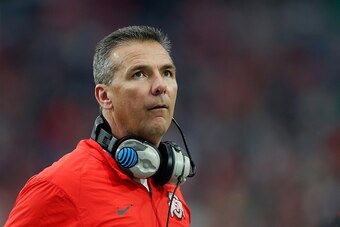 GLENDALE, AZ - JANUARY 01:  Head coach Urban Meyer of the Ohio State Buckeyes on the sidelines during the BattleFrog Fiesta Bowl against the Notre Dame Fighting Irish at University of Phoenix Stadium on January 1, 2016 in Glendale, Arizona.  (Photo by Chr