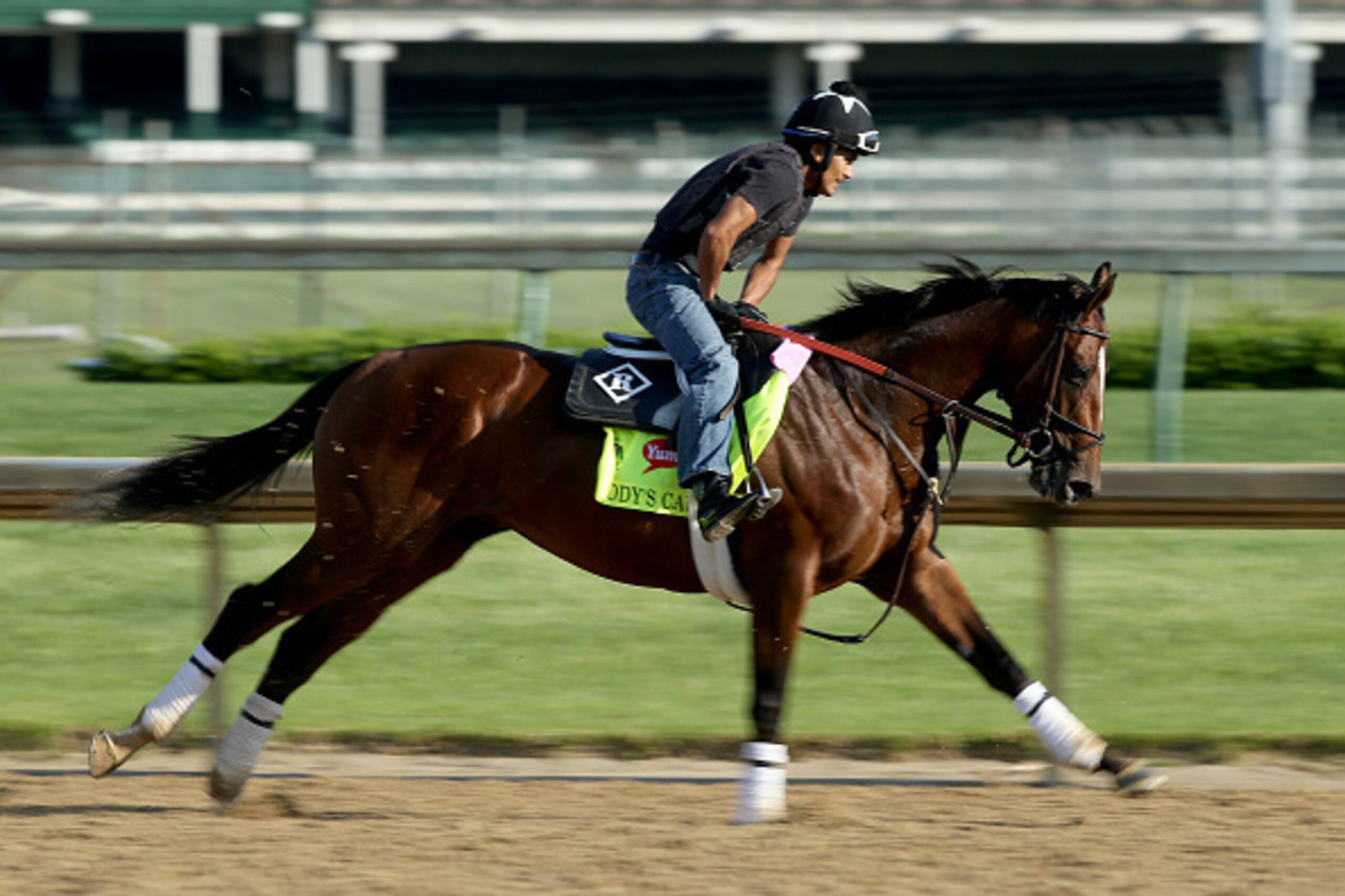 LOUISVILLE, KY - APRIL 29:  Brody's Cause runs on the track during morning training for the 2016 Kentucky Derby at Churchill Downs on April 29, 2016 in Louisville, Kentucky.  (Photo by Andy Lyons/Getty Images)