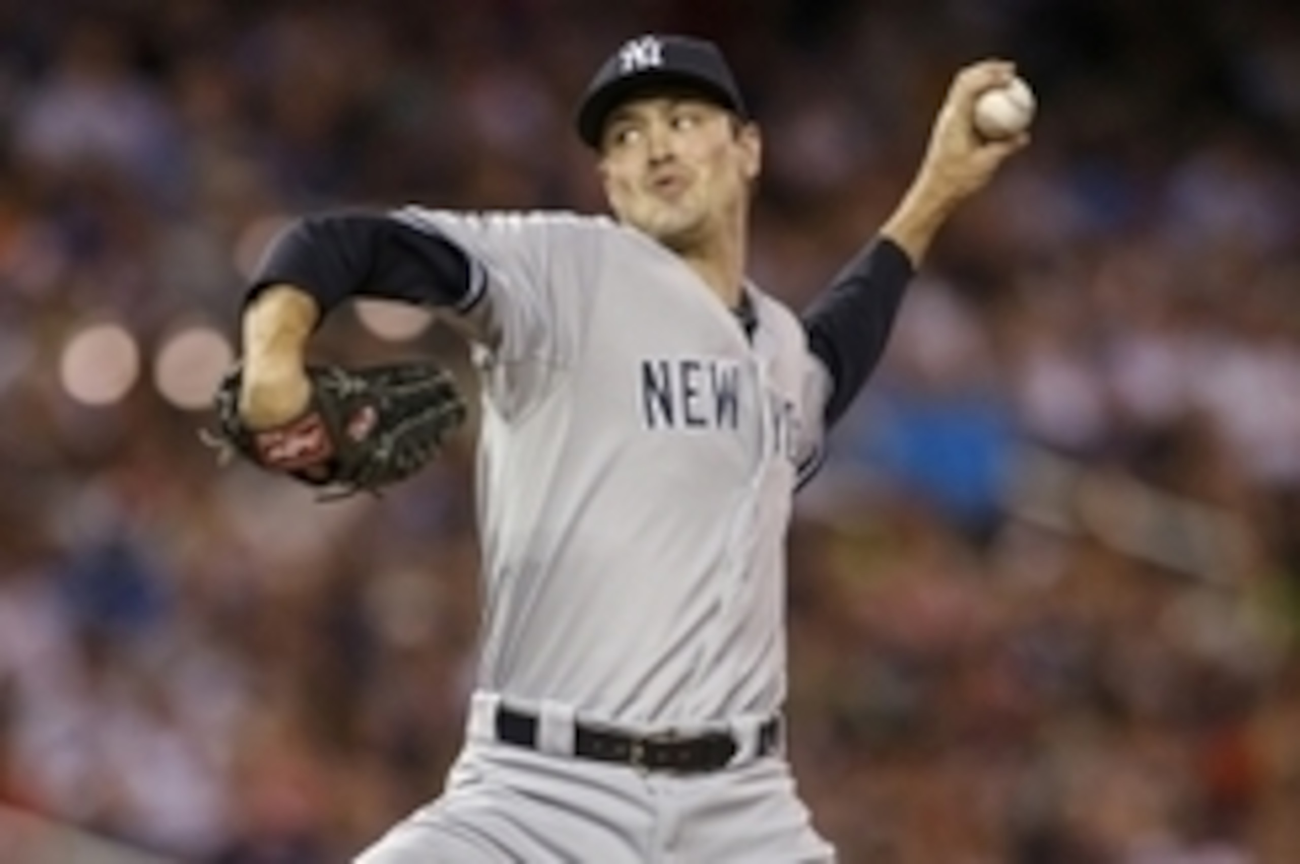 Jul 25, 2015; Minneapolis, MN, USA; New York Yankees relief pitcher Andrew Miller (48) pitches to the Minnesota Twins in the 9th inning at Target Field. Yankees win 8-5. Mandatory Credit: Bruce Kluckhohn-USA TODAY Sports Jul 25, 2015; Minneapolis, MN, USA; New York Yankees relief pitcher Andrew Miller (48) pitches to the Minnesota Twins in the 9th inning at Target Field. Yankees win 8-5. Mandatory Credit: Bruce Kluckhohn-USA TODAY Sports