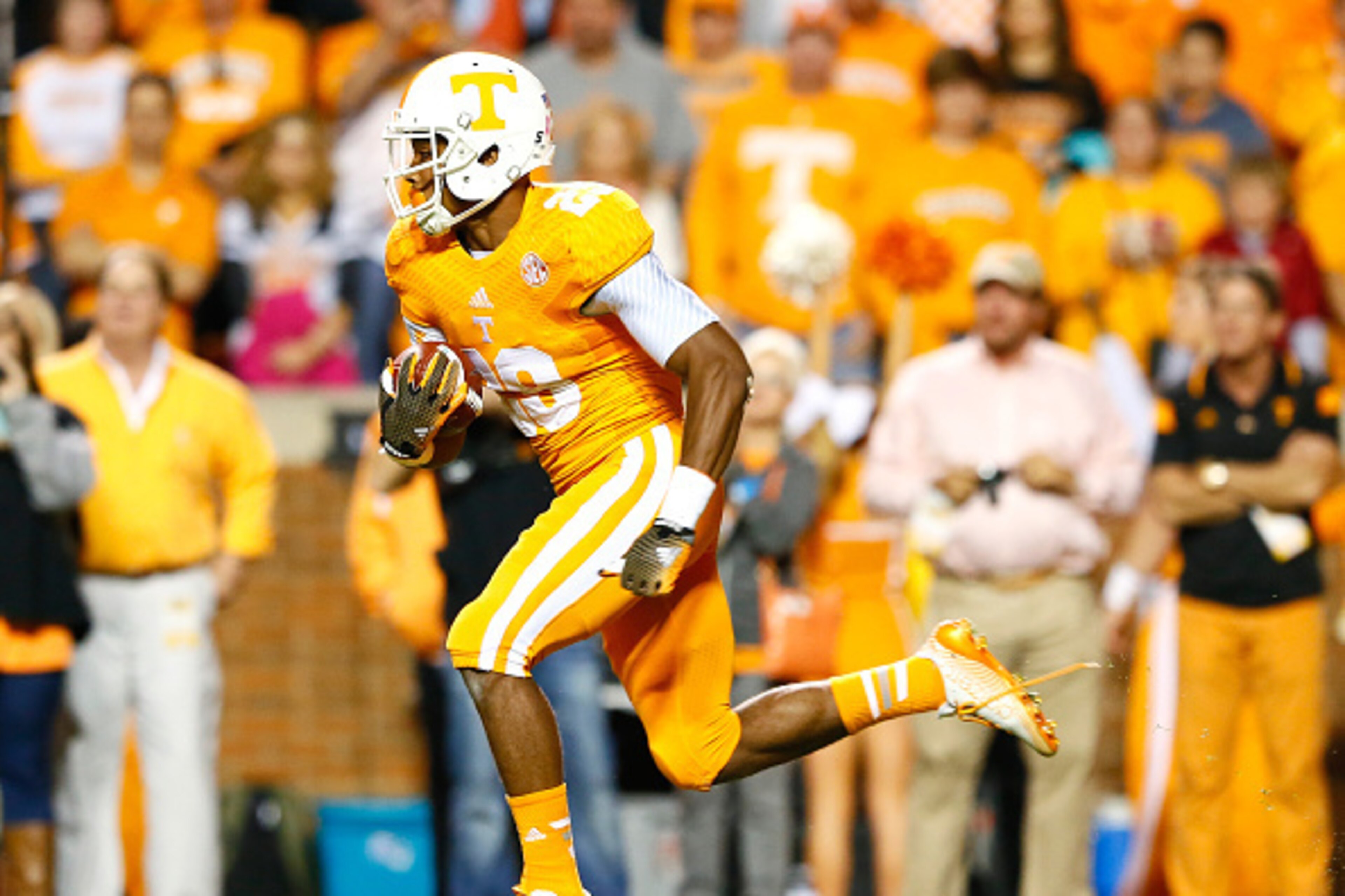 KNOXVILLE, TN - OCTOBER 25:  Evan Berry #29 of the Tennessee Volunteers against the Alabama Crimson Tide at Neyland Stadium on October 25, 2014 in Knoxville, Tennessee.  (Photo by Kevin C. Cox/Getty Images)
