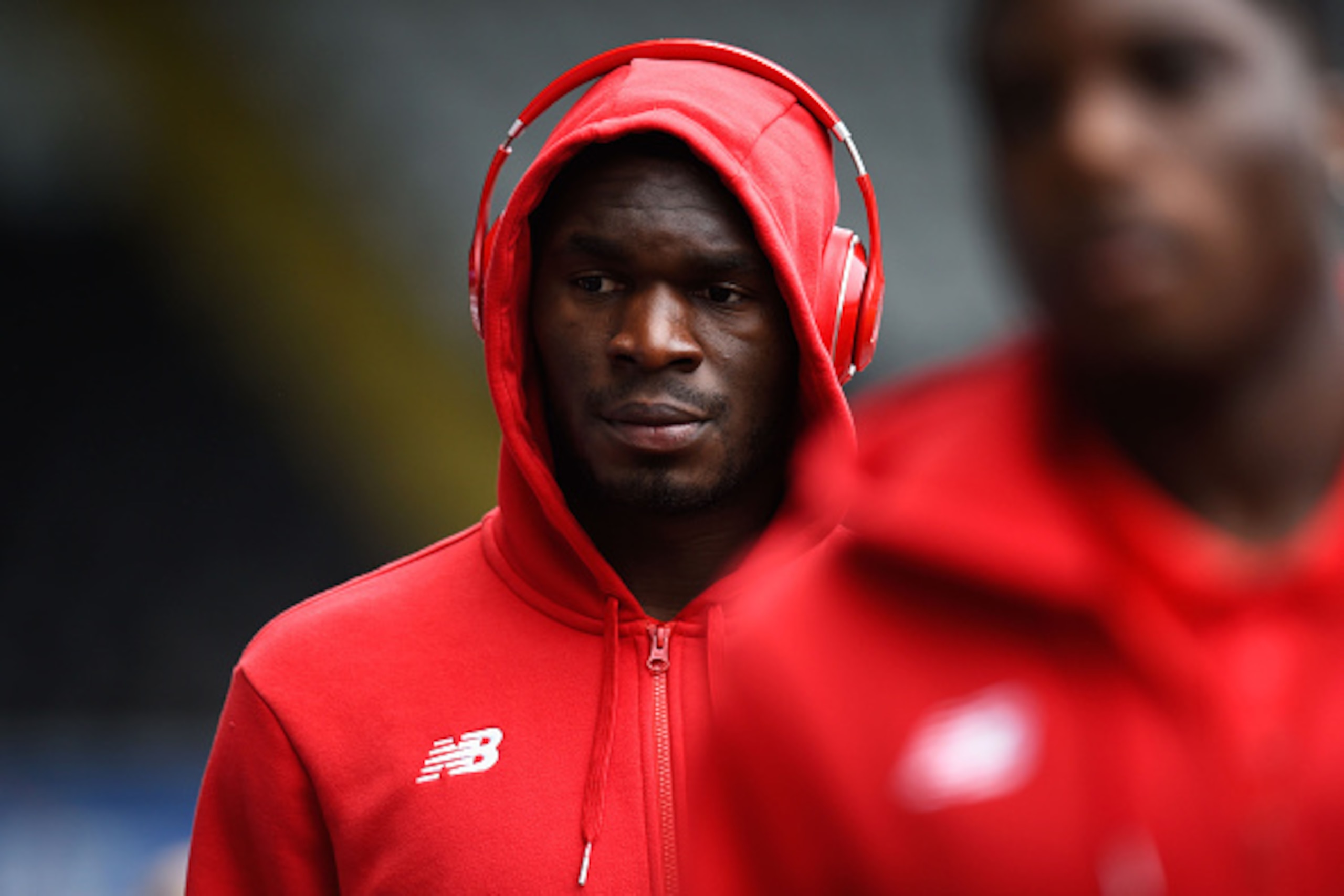 SWANSEA, WALES - MAY 01: Christian Benteke of Liverpool arrives for the Barclays Premier League match between Swansea City and Liverpool at The Liberty Stadium on May 1, 2016 in Swansea, Wales.  (Photo by Stu Forster/Getty Images)