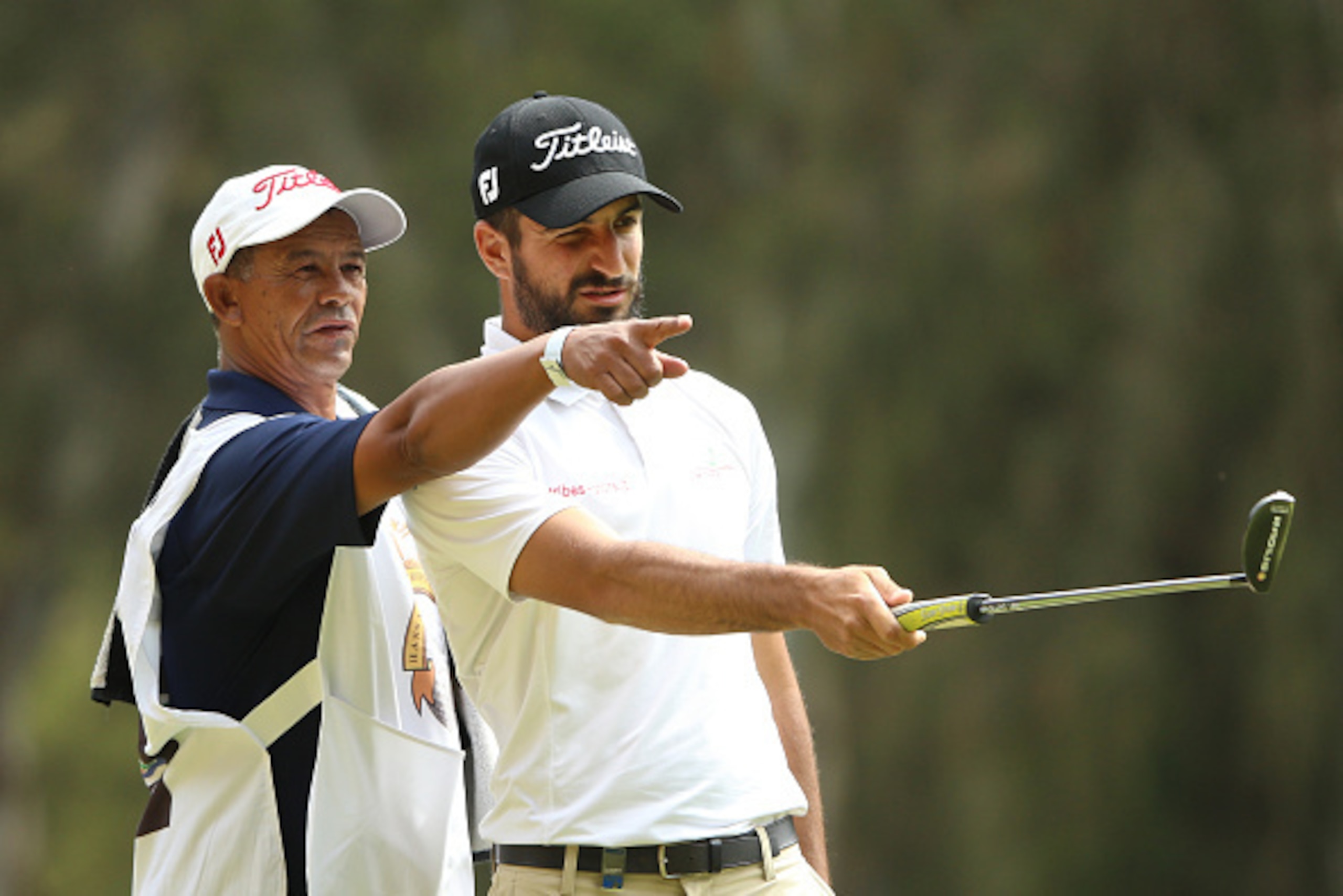 RABAT, MOROCCO - MAY 06:  Francesco Laporta of Italy and his caddie line up a shot on the  16th hole during the second round of the Trophee Hassan II at Royal Golf Dar Es Salam on May 6, 2016 in Rabat, Morocco.  (Photo by Andrew Redington/Getty Images)