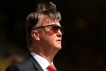 NORWICH, ENGLAND - MAY 07:  Louis van Gaal Manager of Manchester United looks on prior to the Barclays Premier League match between Norwich City and Manchester United at Carrow Road on May 7, 2016 in Norwich, England.  (Photo by Stephen Pond/Getty Images)