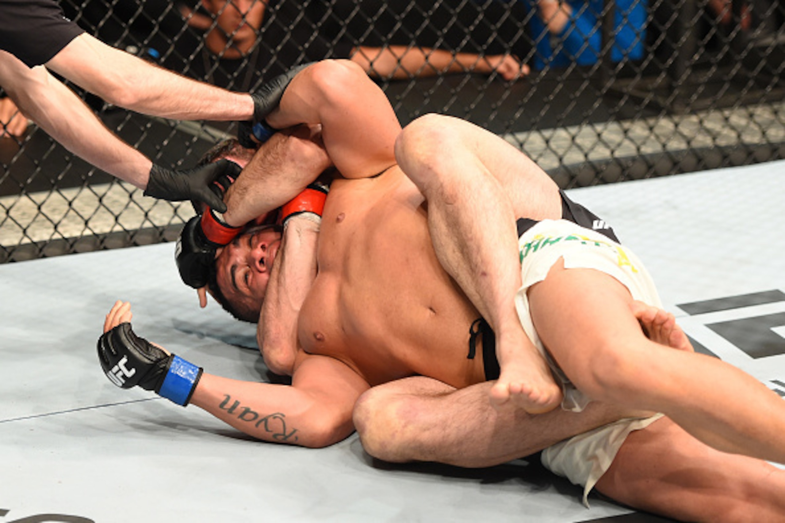 ROTTERDAM, NETHERLANDS - MAY 08:  (R-L) Nikita Krylov submits Francimar Barroso in their light heavyweight bout during the UFC Fight Night event at Ahoy Rotterdam on May 8, 2016 in Rotterdam, Netherlands. (Photo by Josh Hedges/Zuffa LLC/Zuffa LLC via Gett