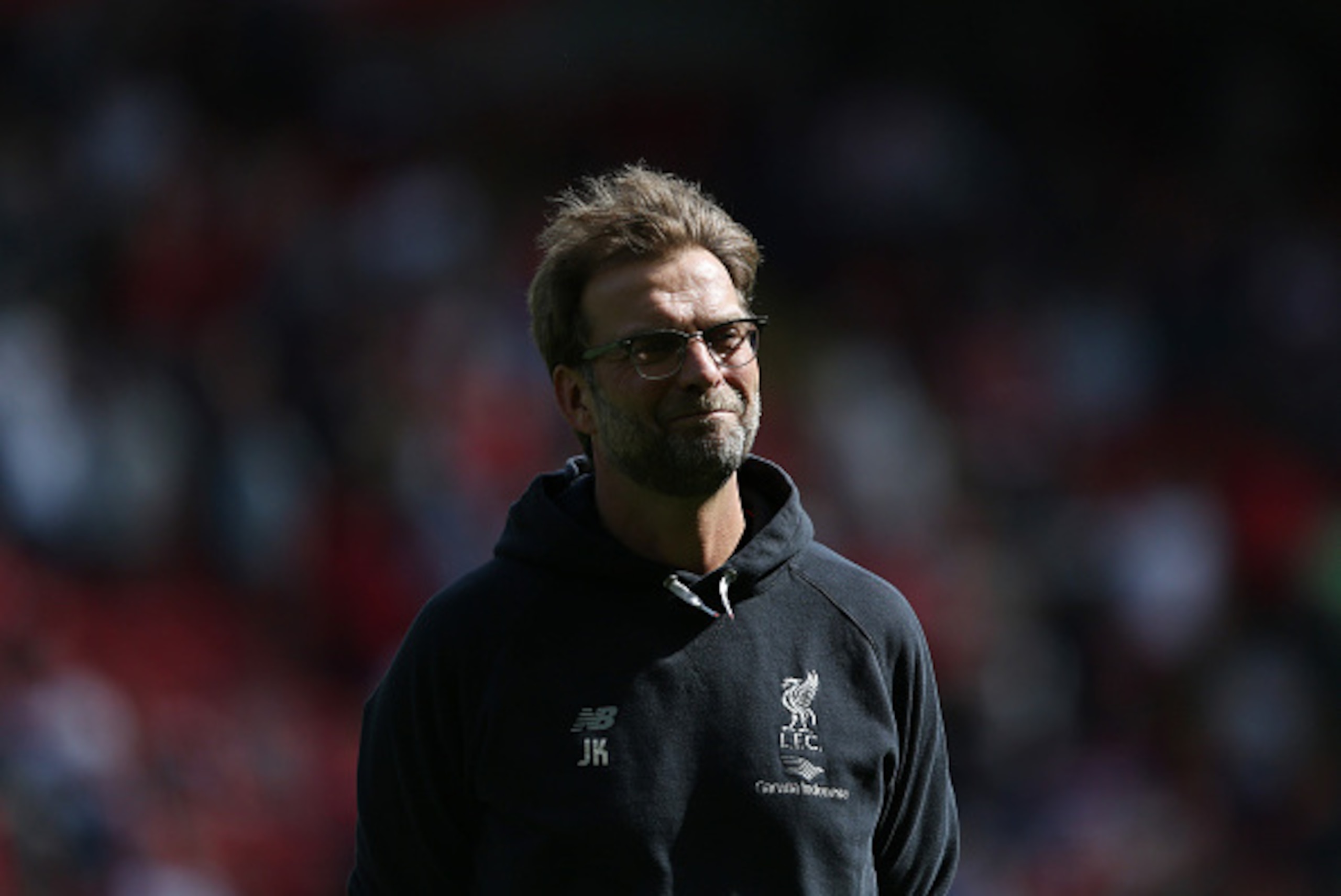 LIVERPOOL, ENGLAND - MAY 08:  Jurgen Klopp, Manager of Liverpool looks on during the Barclays Premier League match between Liverpool and Watford at Anfield on May 8, 2016 in Liverpool, England.  (Photo by Jan Kruger/Getty Images)