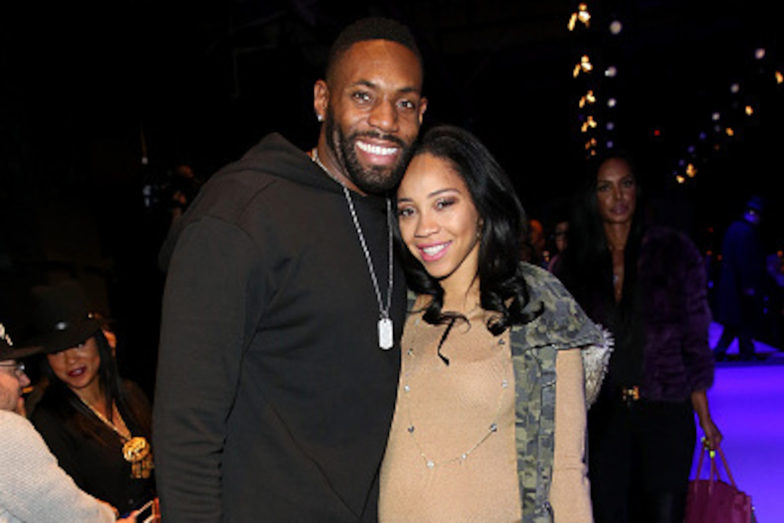 NEW YORK, NY - FEBRUARY 11: NFL player Antonio Cromartie and Terricka Cason attend the Rookie USA Presents Kids Rock! Fall 2016 fashion show during New York Fashion Week: The Shows at The Dock, Skylight at Moynihan Station on February 11, 2016 in New York