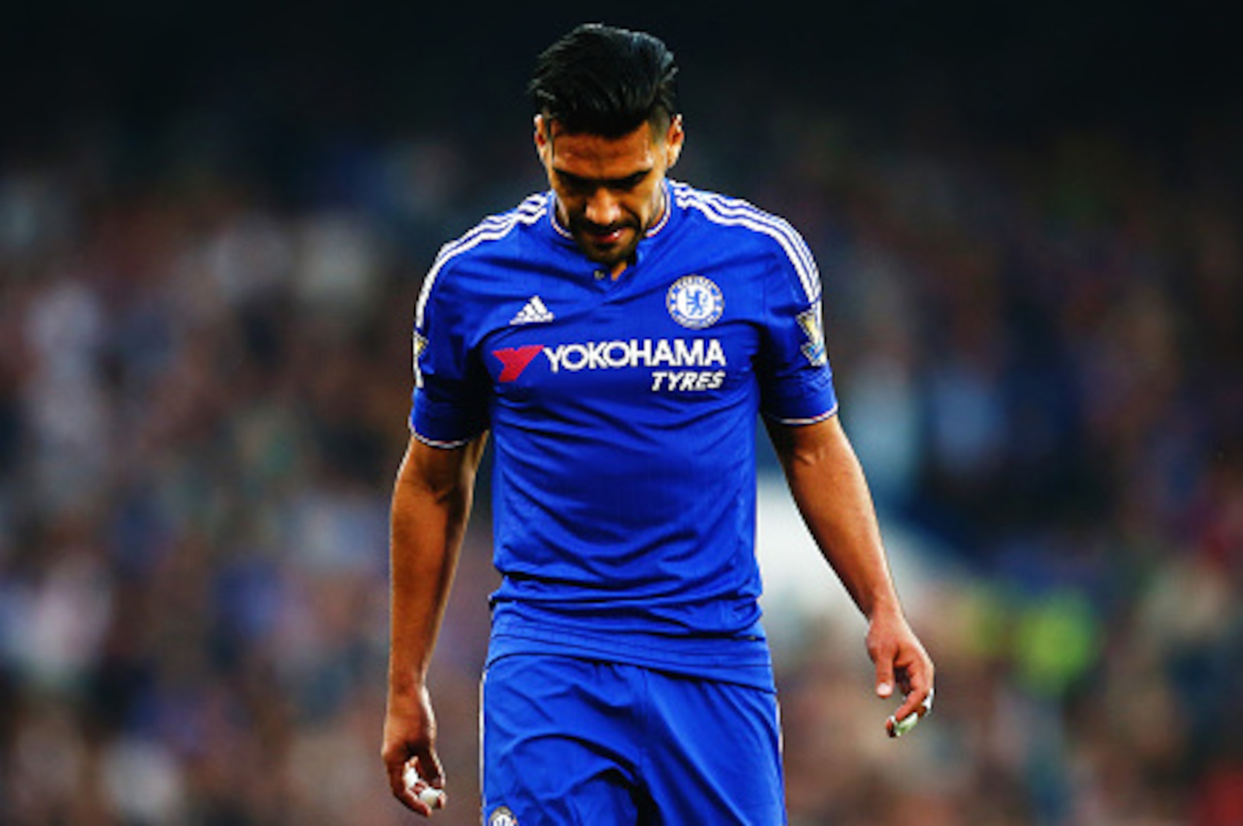LONDON, ENGLAND - OCTOBER 03:  Radamel Falcao Garcia of Chelsea reacts during the Barclays Premier League match between Chelsea and Southampton at Stamford Bridge on October 3, 2015 in London, United Kingdom.  (Photo by Jordan Mansfield/Getty Images)