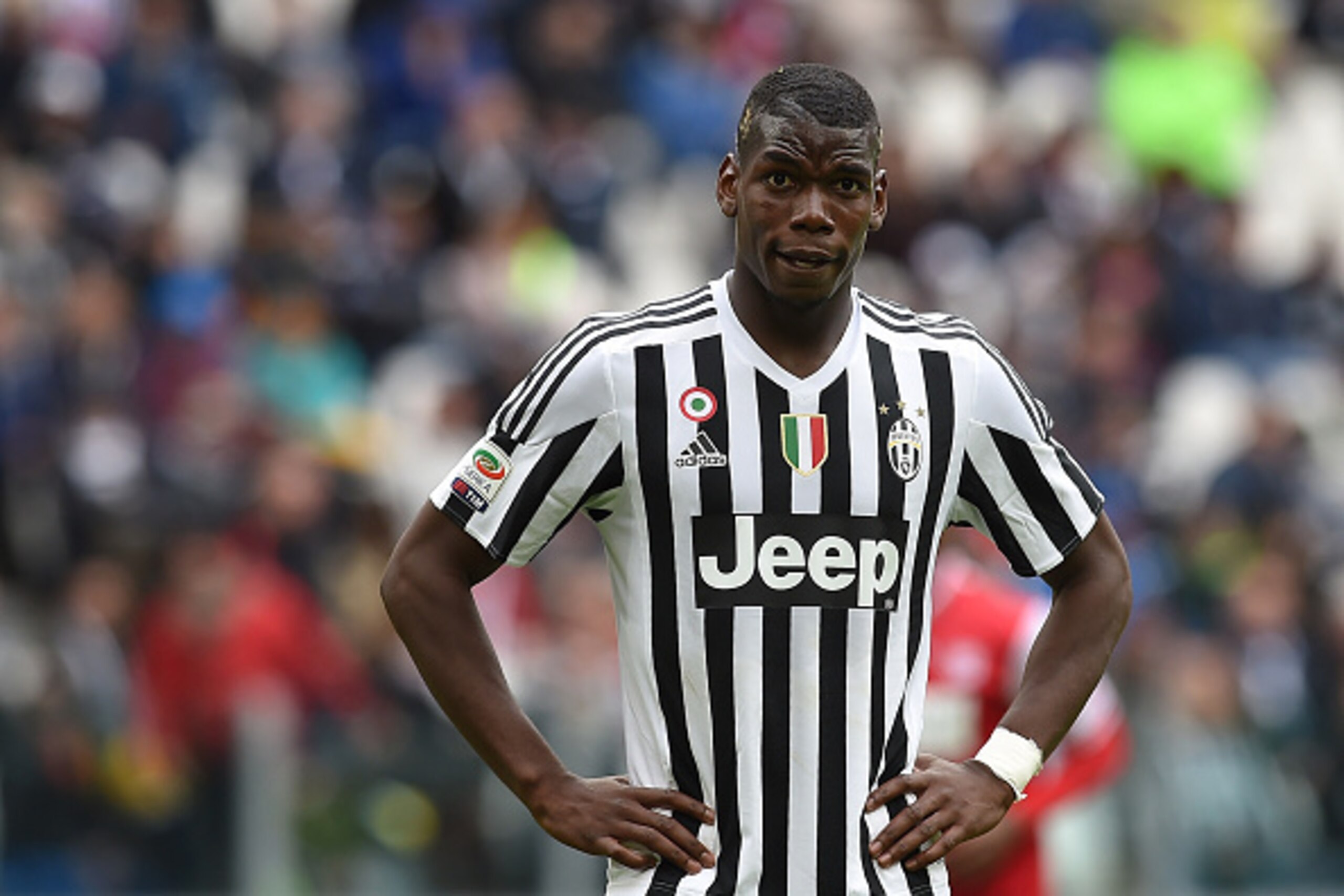 TURIN, ITALY - MAY 01:  Paul Pogba of Juventus FC looks on during the Serie A match between Juventus FC and Carpi FC at Juventus Arena on May 1, 2016 in Turin, Italy.  (Photo by Valerio Pennicino/Getty Images)