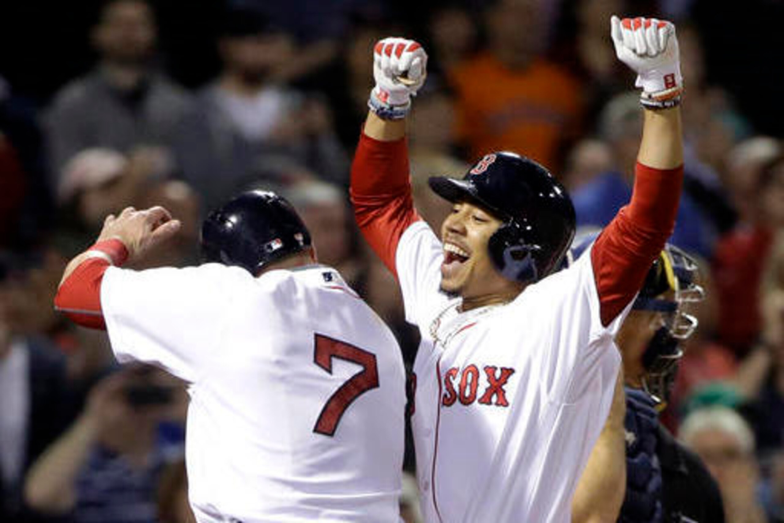 Mookie Betts also went yard Thursday night, launching a three-run homer in the sixth.